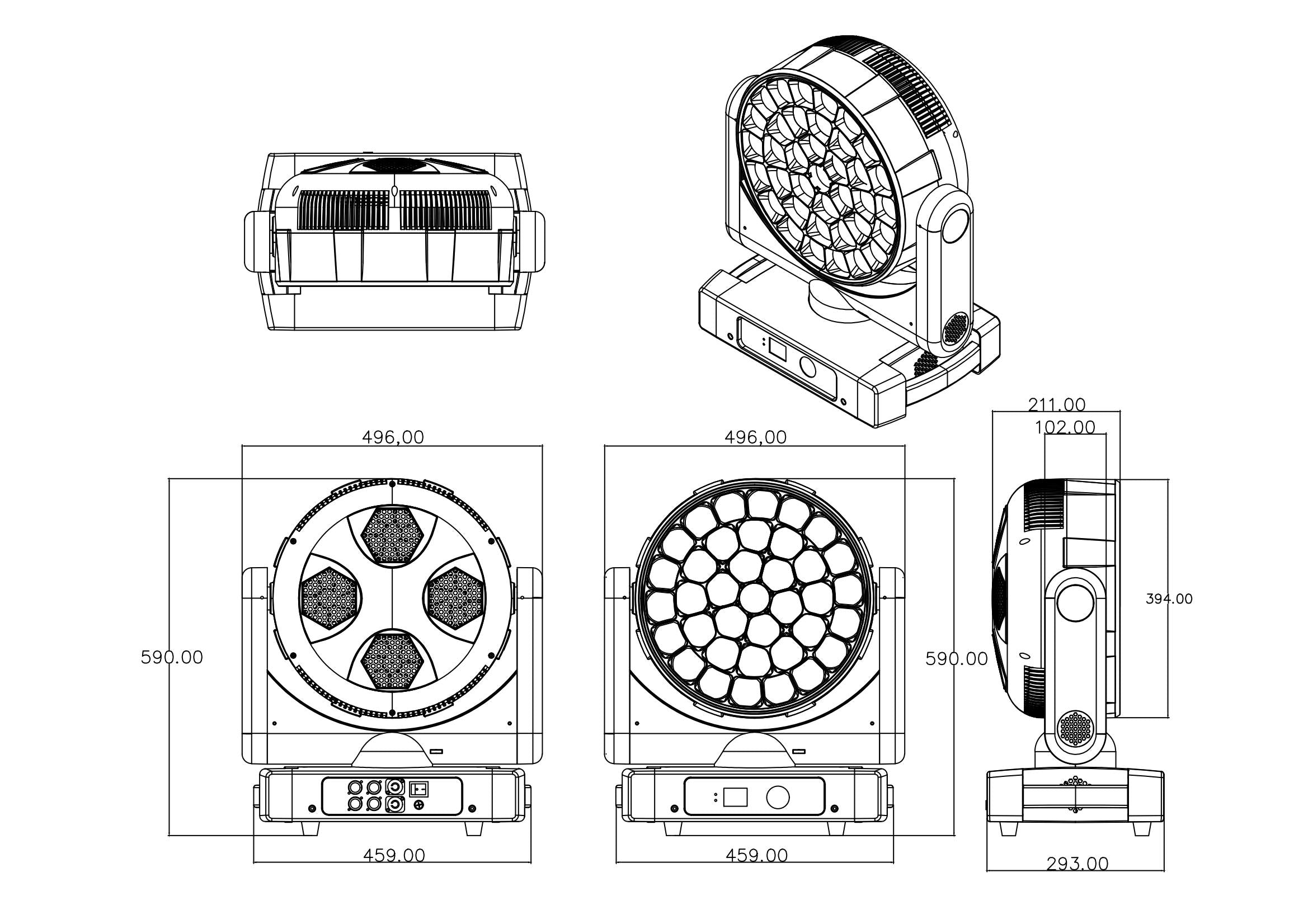 LA SOUNDX 37 x 40W Rotating Bee Eye Wash Moving Head product image 09 delivery 075