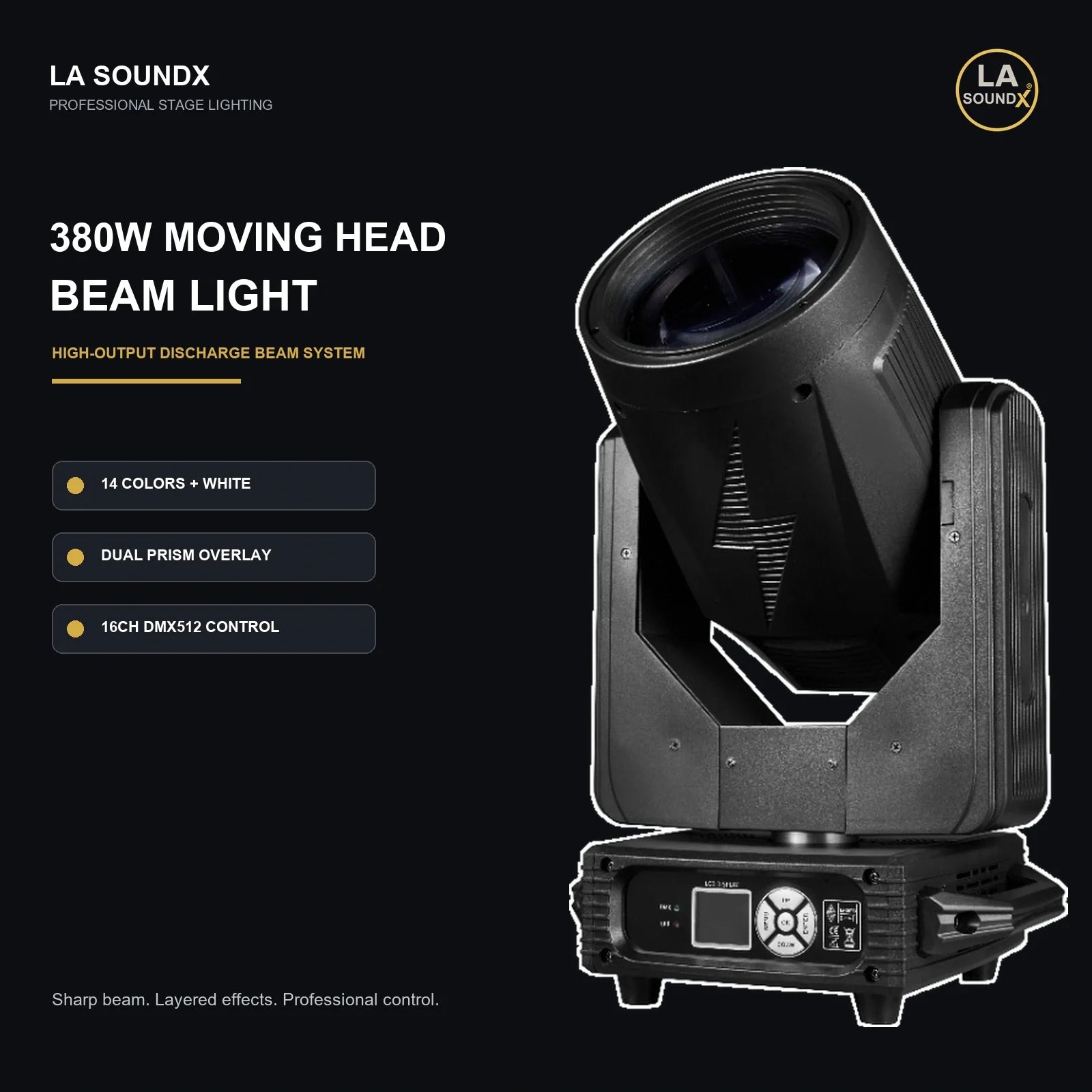 LA SOUNDX 380W Moving Head Beam Light product image 02 delivery 008