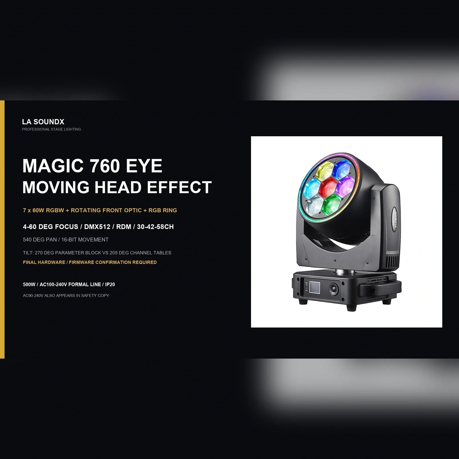 LA SOUNDX Magic 760 EYE / seven-lens moving-head effect product image 02 delivery 122