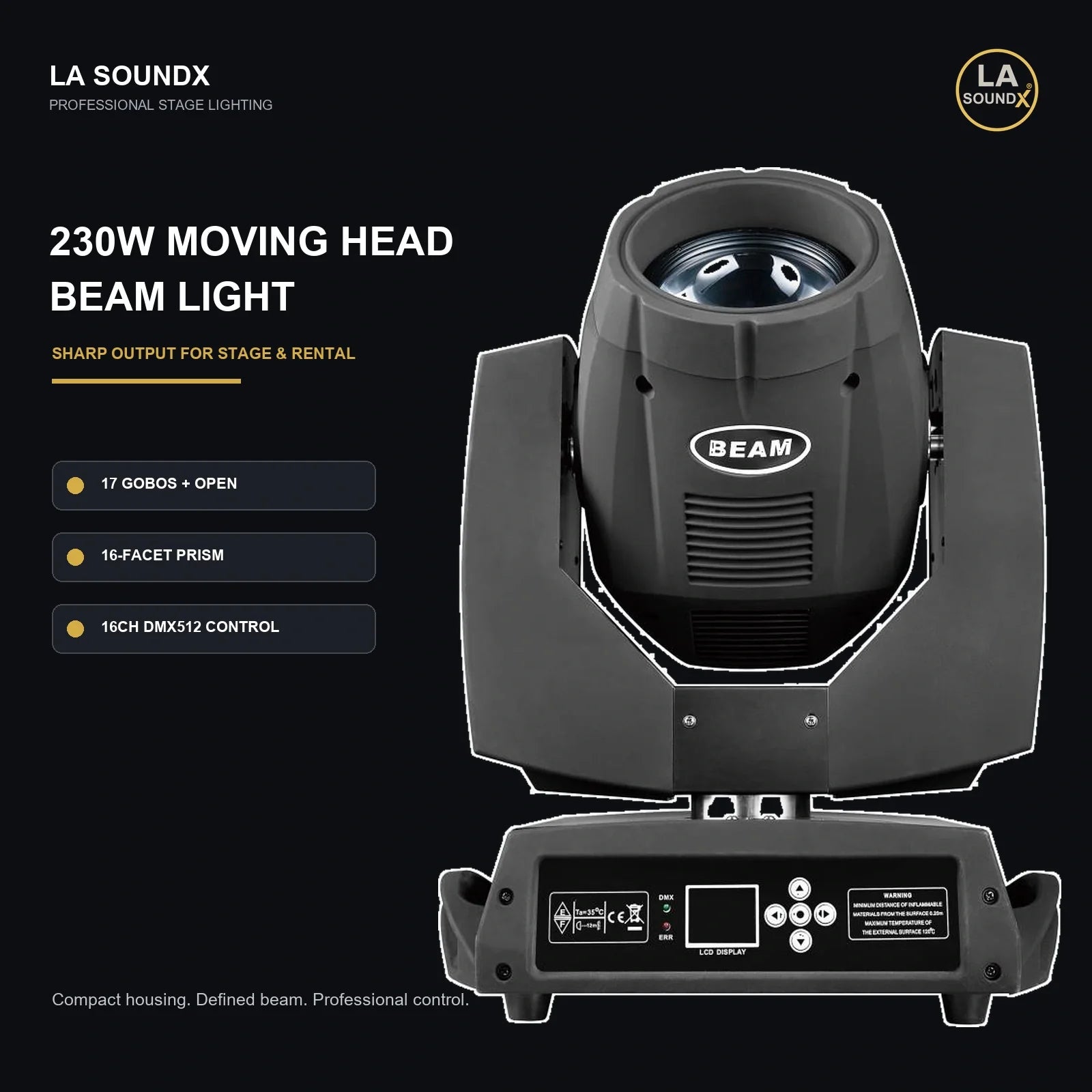 LA SOUNDX 230W Moving Head Beam Light product image 02 delivery 007