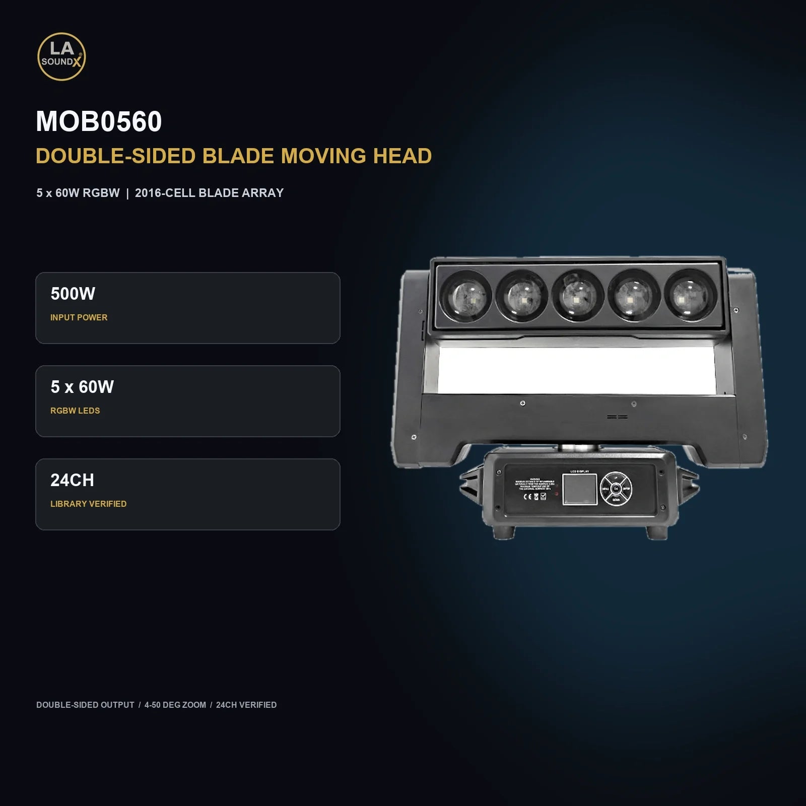 LA SOUNDX MOB0560 5 x 60W Double-Sided Blade Moving Head product image 02 delivery 103