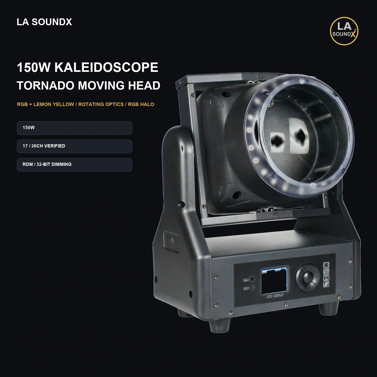 LA SOUNDX 150W kaleidoscope tornado moving head product image 02 delivery 034
