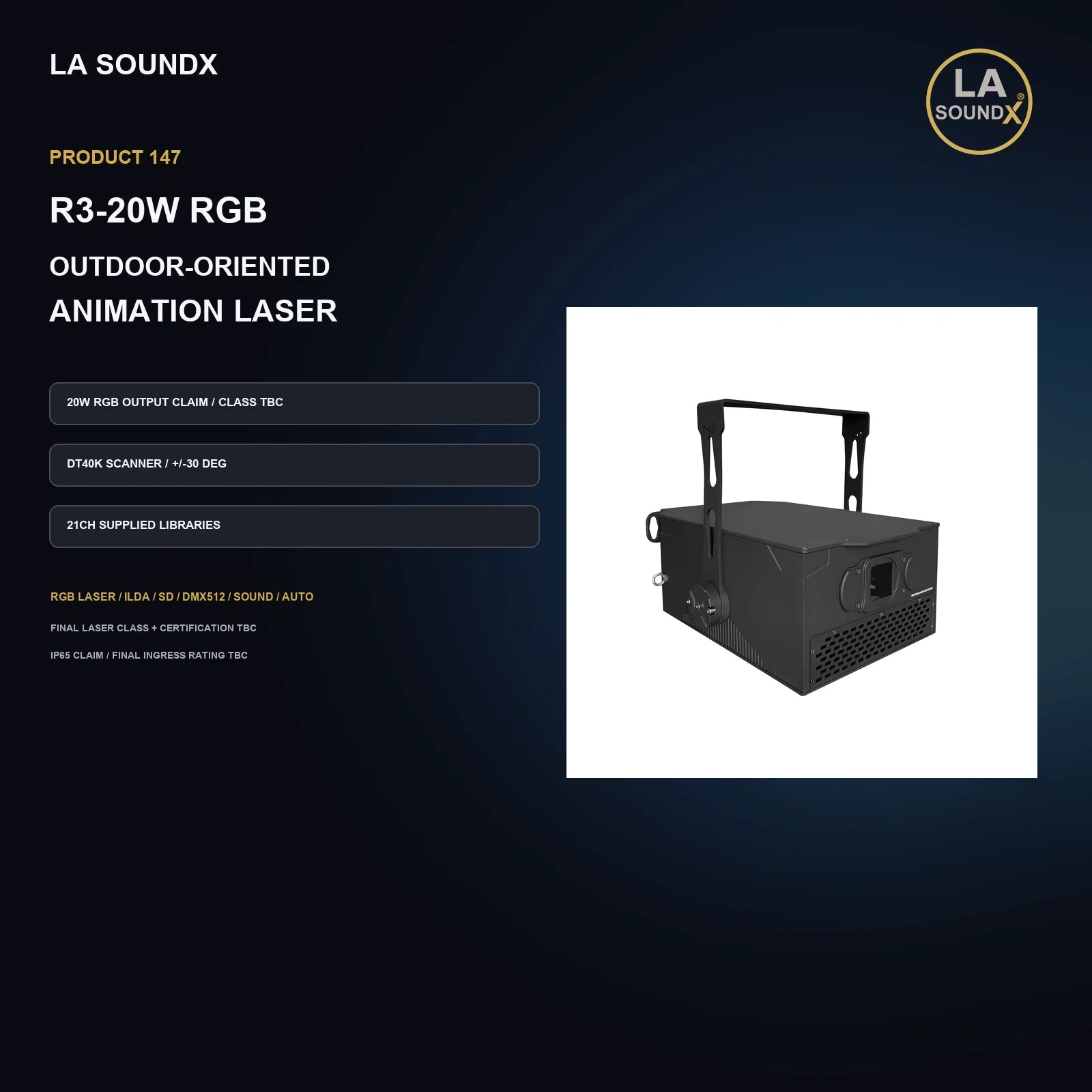 LA SOUNDX R3 20W RGB Outdoor Laser product image 02 delivery 147