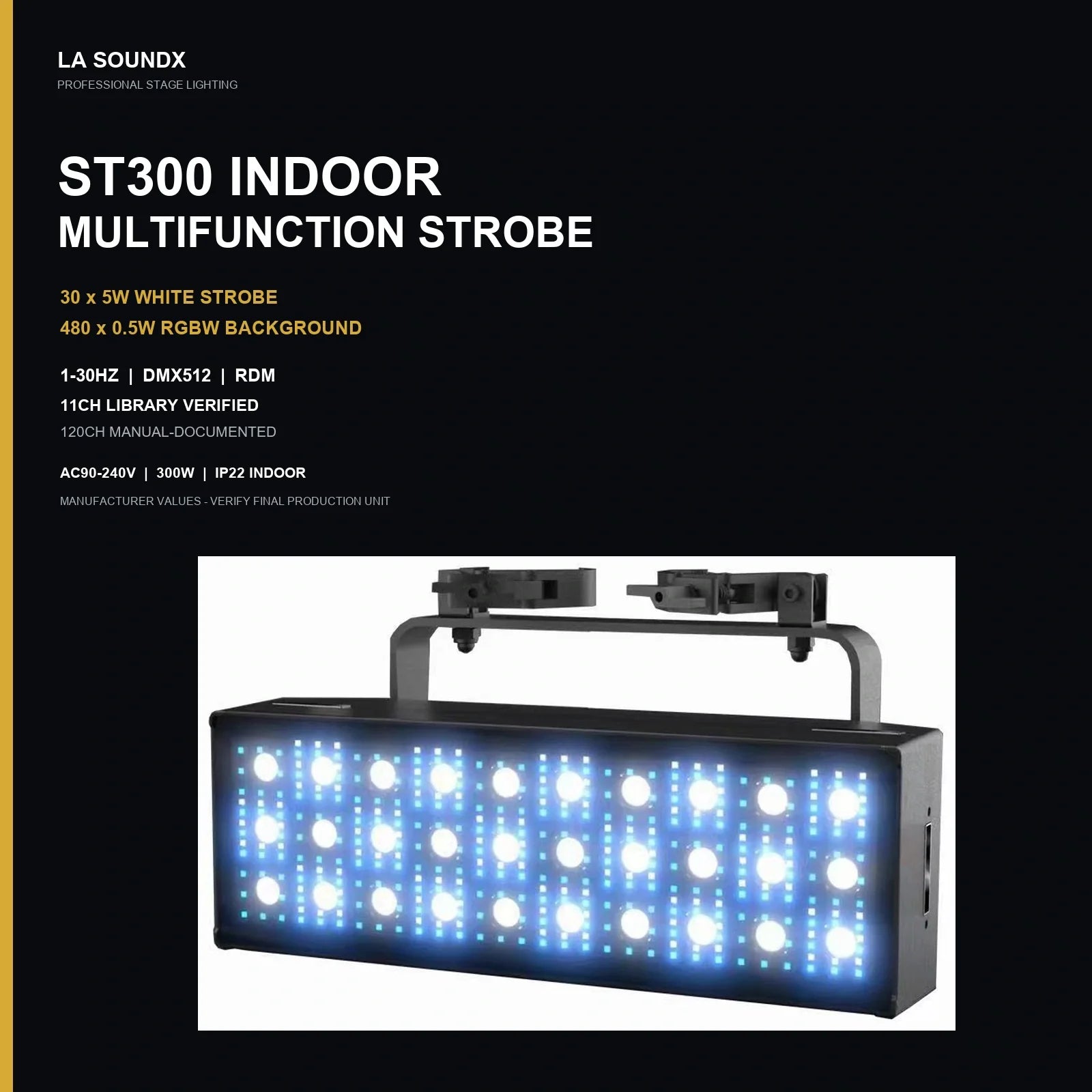 LA SOUNDX ST300 multifunctional indoor strobe product image 02 delivery 127