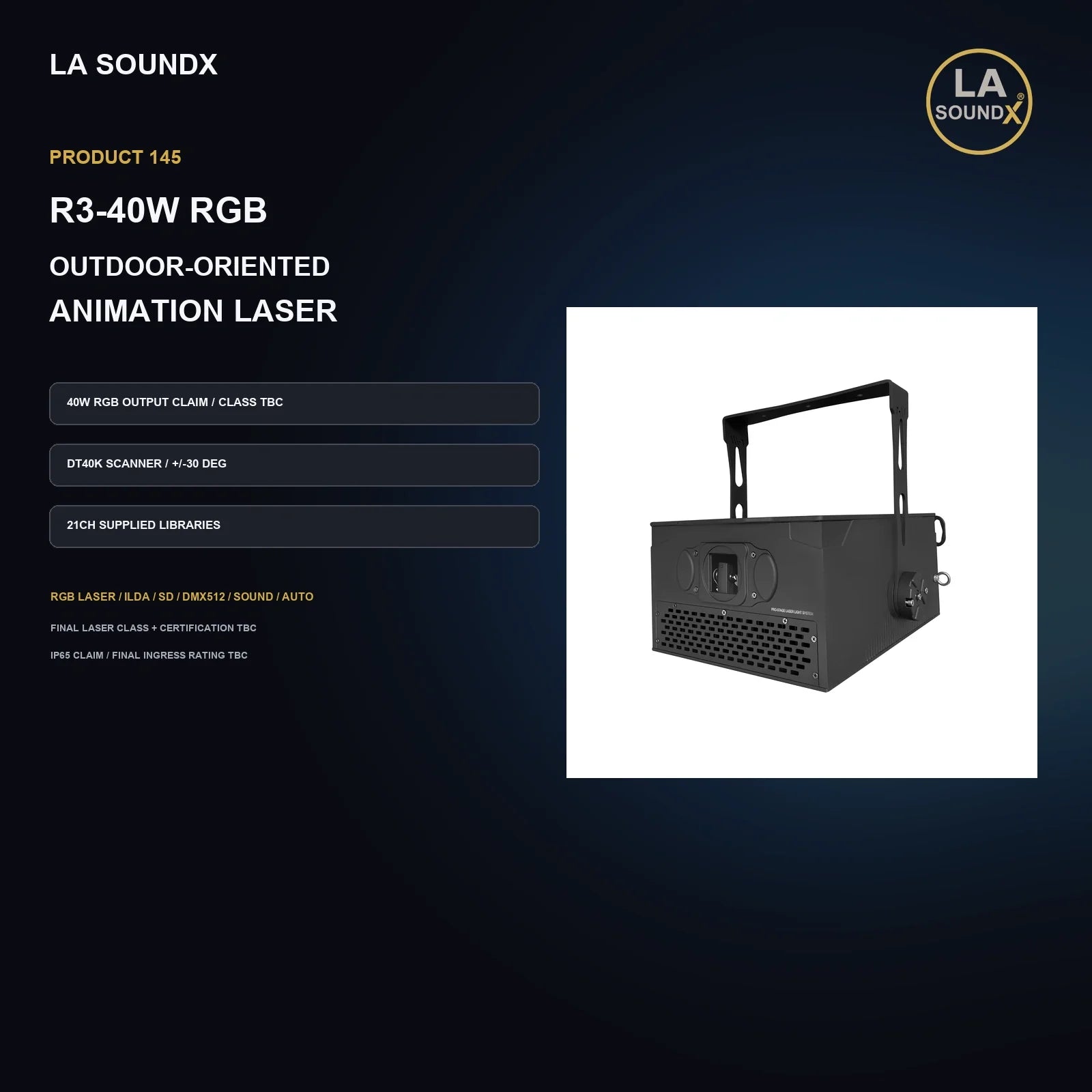 LA SOUNDX R3 40W RGB Outdoor Laser product image 02 delivery 145