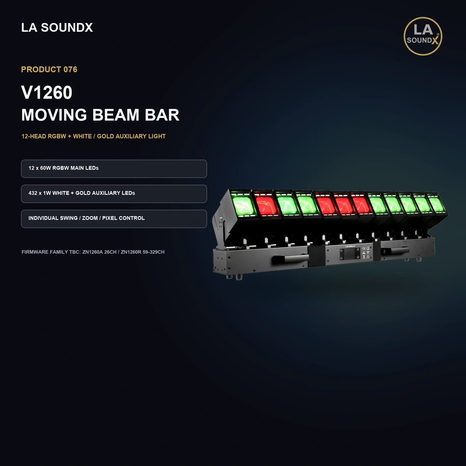 LA SOUNDX V1260 Auxiliary Light Moving Beam Bar product image 02 delivery 076