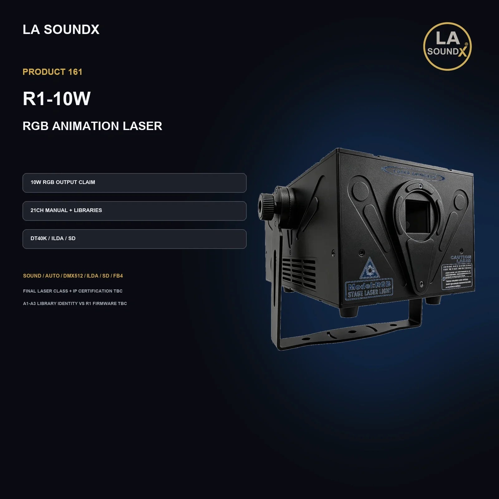 LA SOUNDX R1 10W RGB Animation Laser product image 02 delivery 161