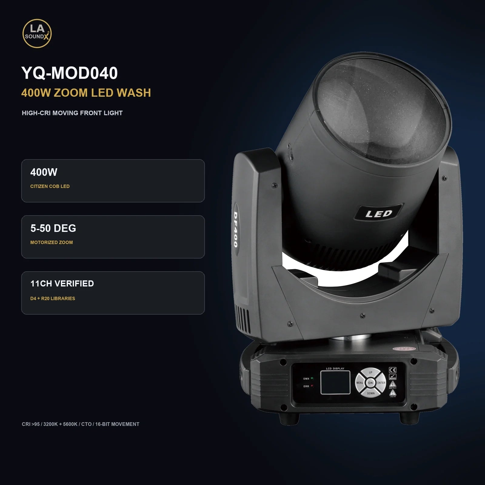 LA SOUNDX YQ-MOD040 400W Zoom LED Wash Moving Head product image 02 delivery 115