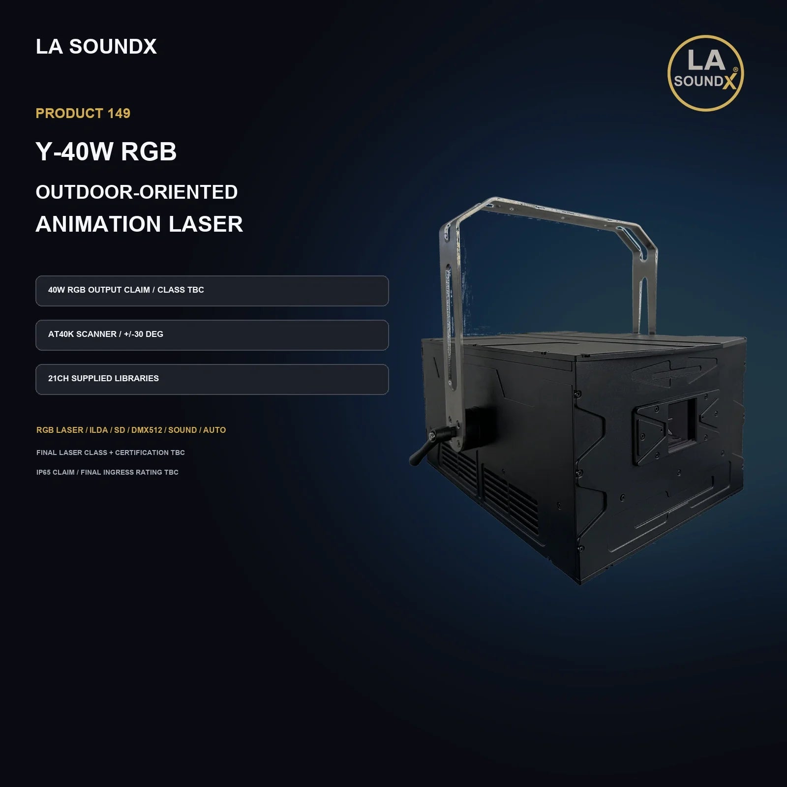 LA SOUNDX Y 40W RGB Laser Light product image 02 delivery 149