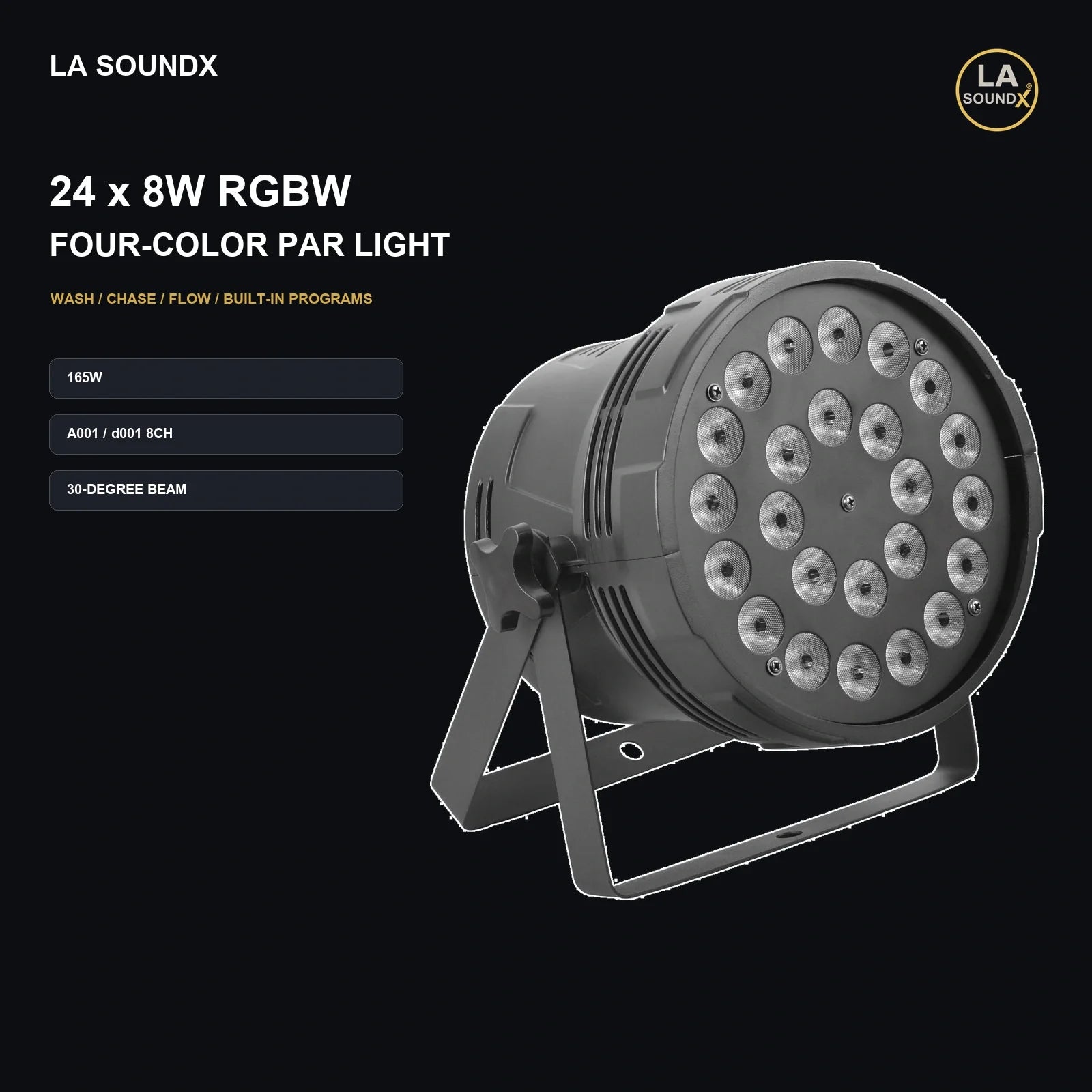 LA SOUNDX 24 x 8W RGBW four-color Par light product image 02 delivery 047