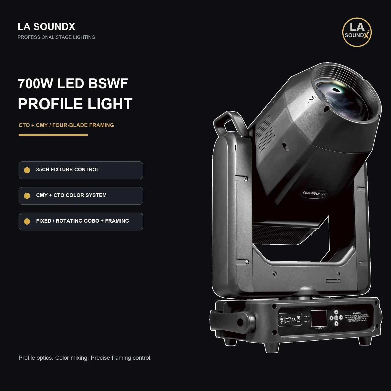 LA SOUNDX 700W LED BSWF Profile Moving Head with CTO + CMY product image 02 delivery 014