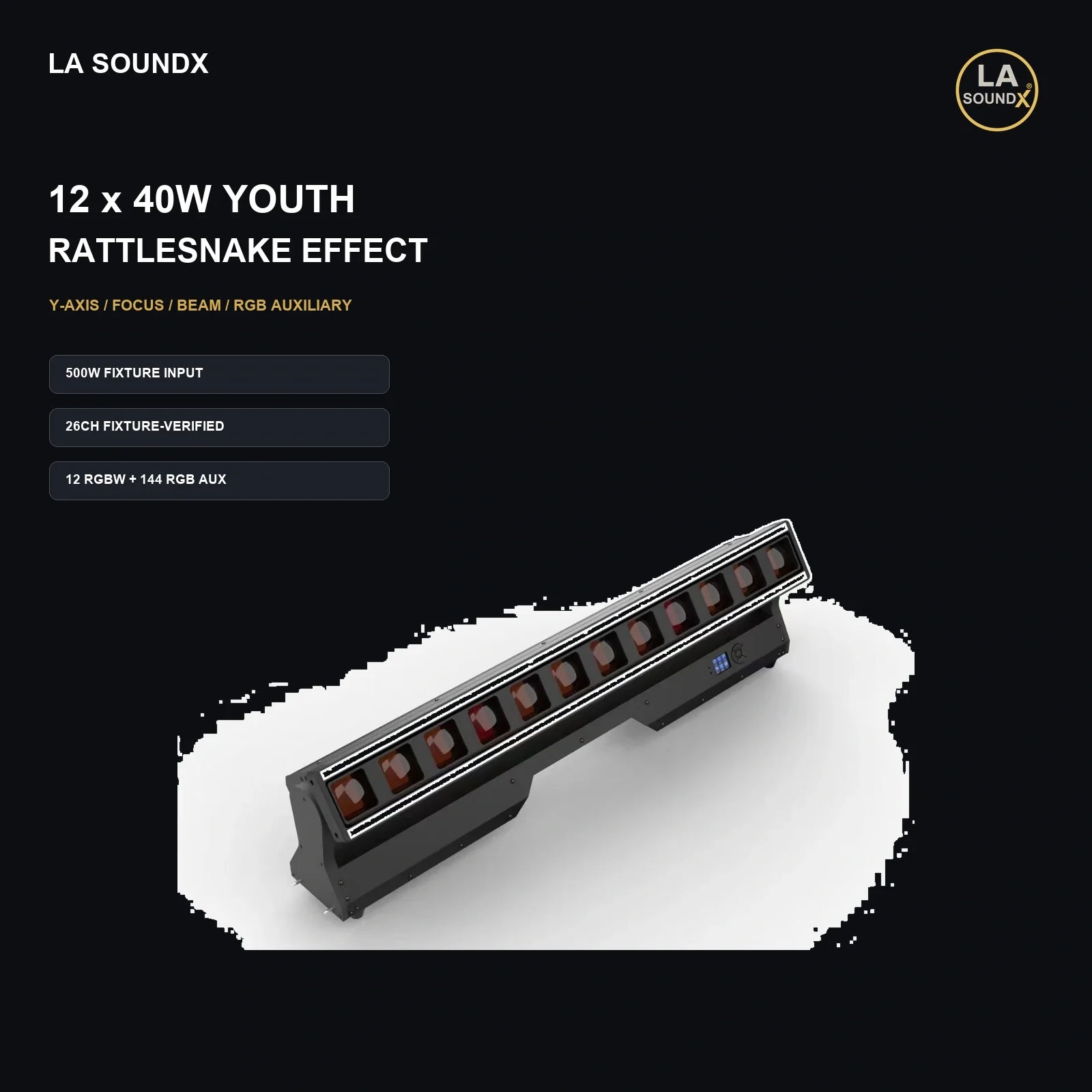 LA SOUNDX 12 x 40W Youth Rattlesnake Creative Effect Light product image 02 delivery 030
