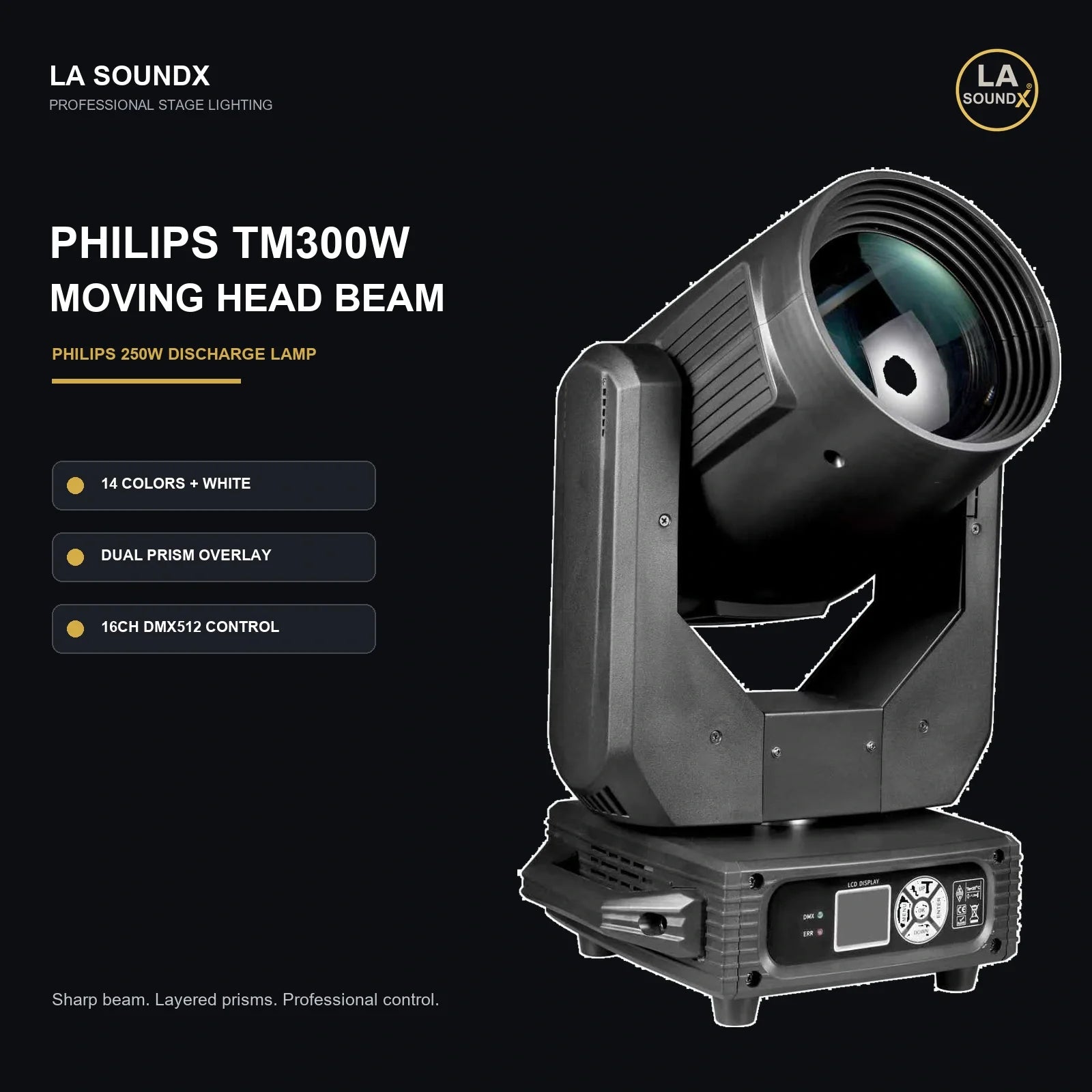 LA SOUNDX Philips TM300W Moving Head Beam Light product image 02 delivery 006