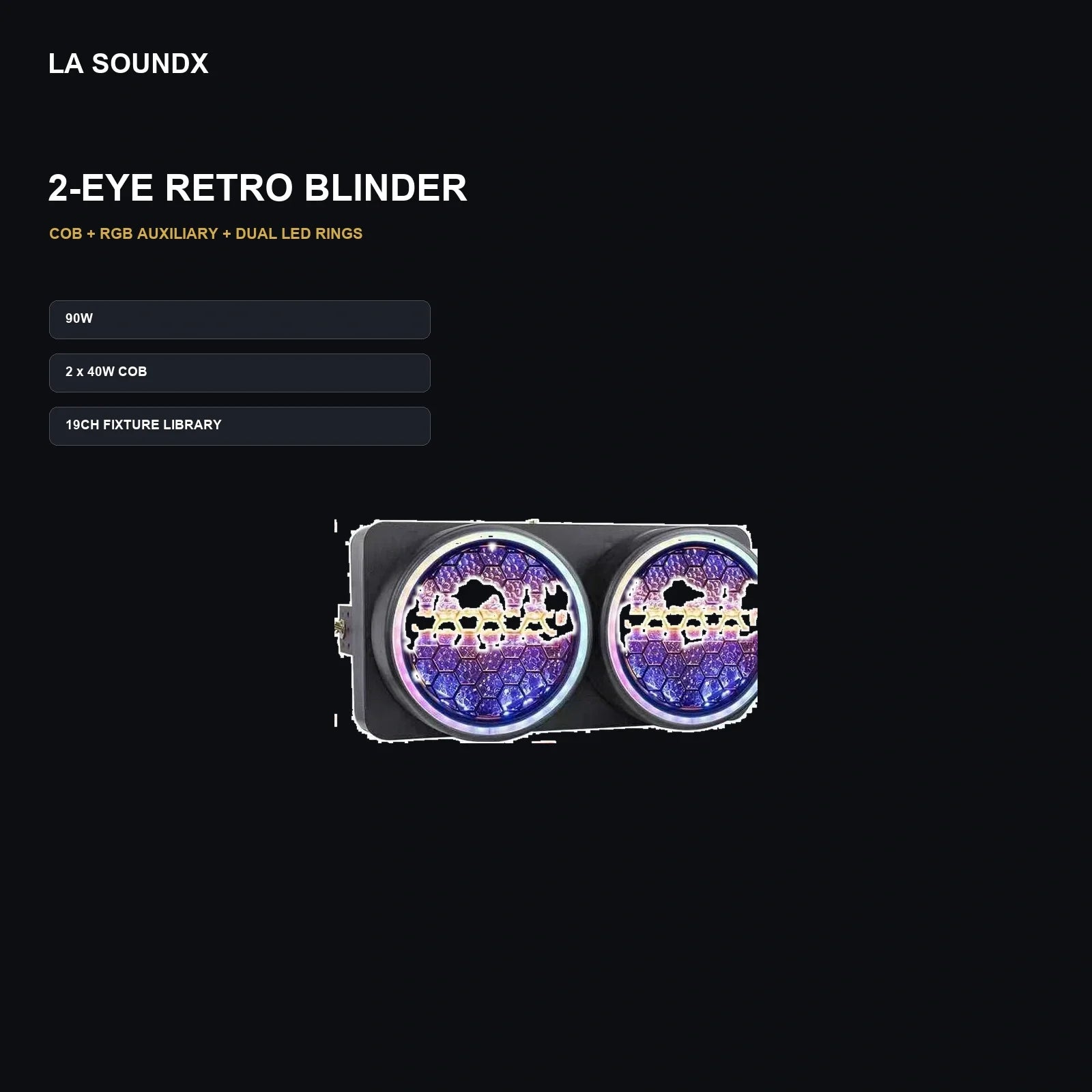 LA SOUNDX 2-eye retro blinder with dual LED rings product image 02 delivery 044