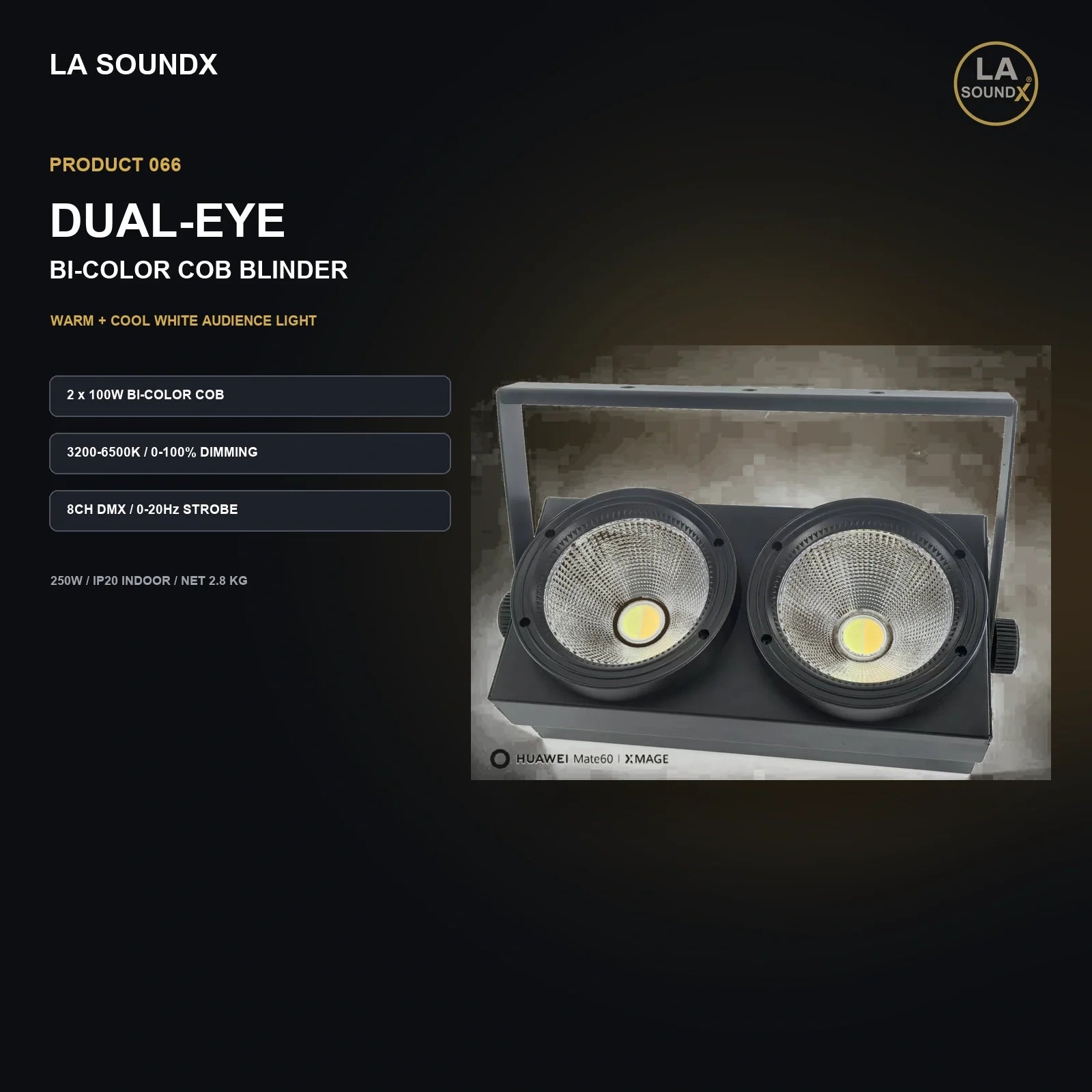 LA SOUNDX Dual-eye bi-color COB audience blinder product image 02 delivery 066
