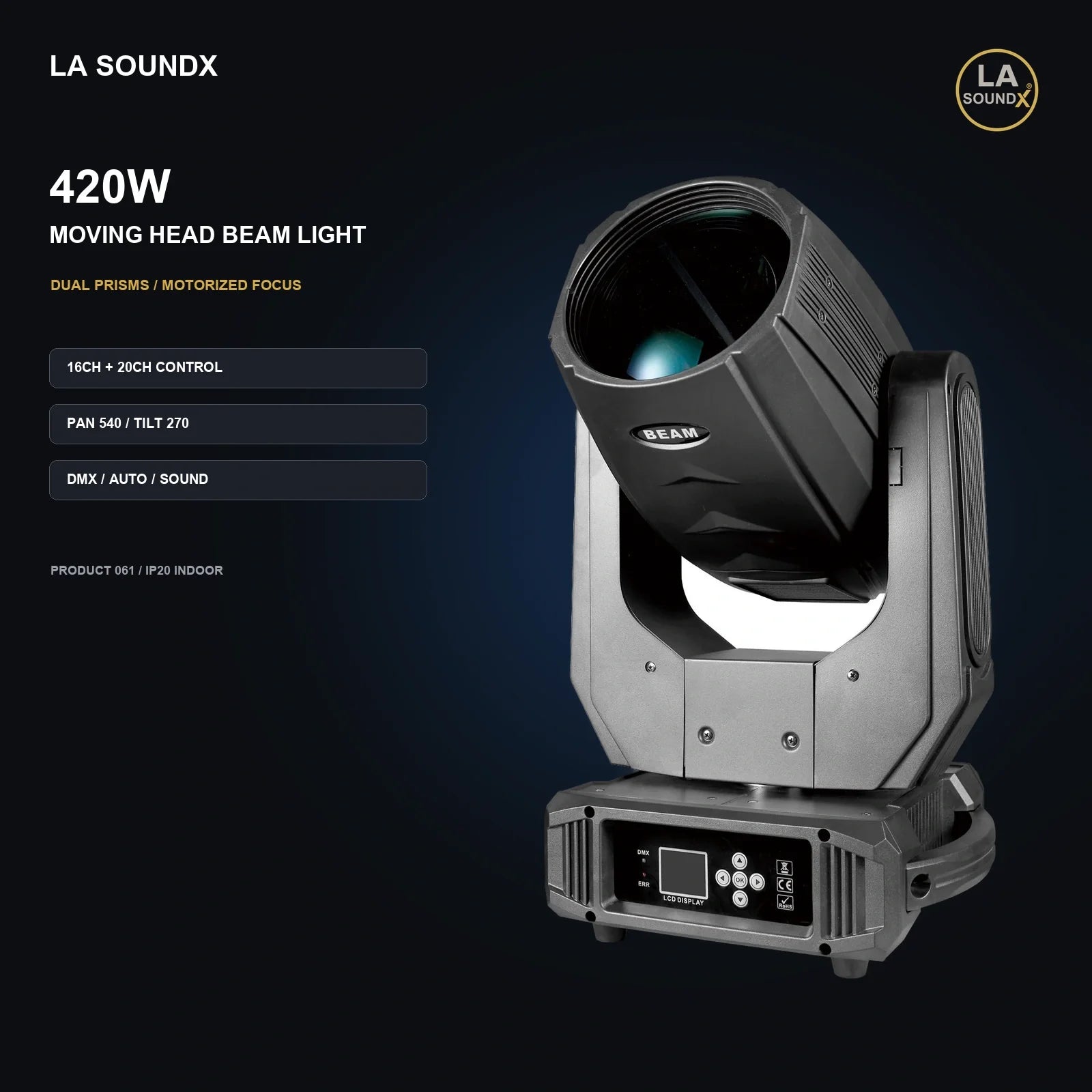 LA SOUNDX 420W moving head beam light product image 02 delivery 061