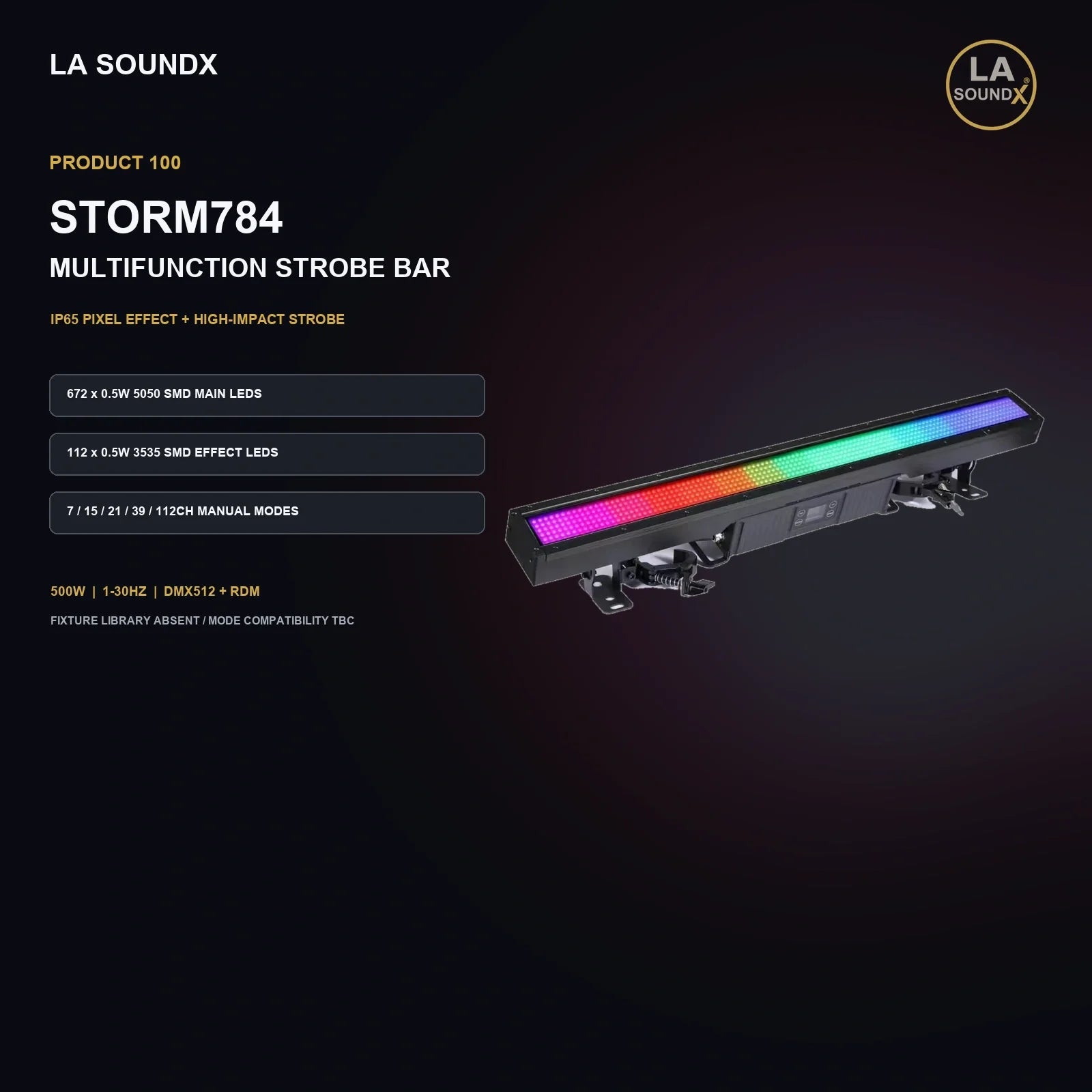 LA SOUNDX STORM784 IP65 500W Multifunction Outdoor Strobe Bar product image 02 delivery 100