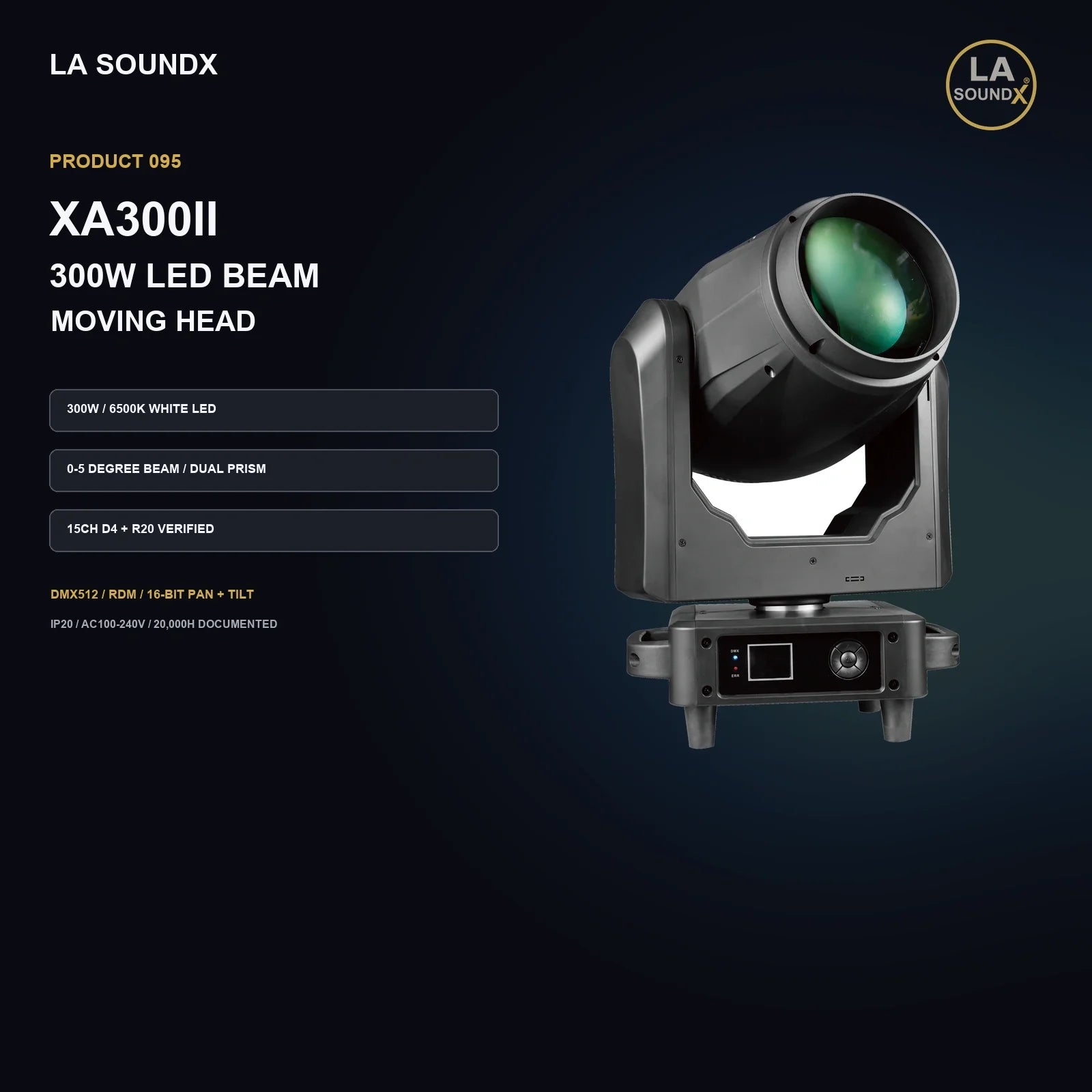 LA SOUNDX XA300II 300W LED Beam Moving Head product image 02 delivery 095