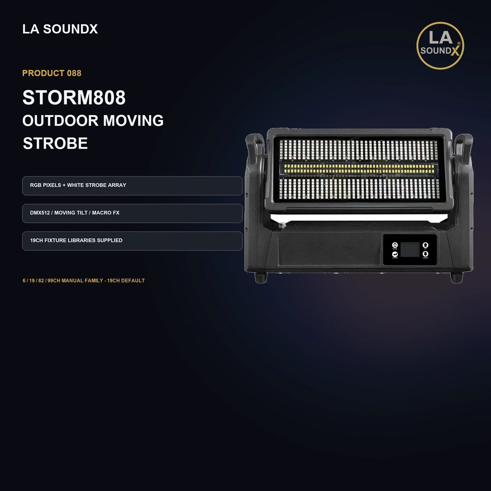 LA SOUNDX STORM808 Outdoor Moving Strobe product image 02 delivery 088