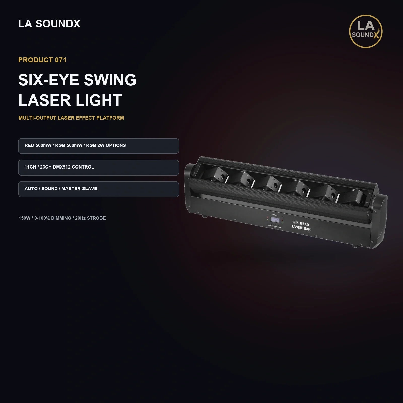 LA SOUNDX Six Eye Swing Laser Light product image 02 delivery 071