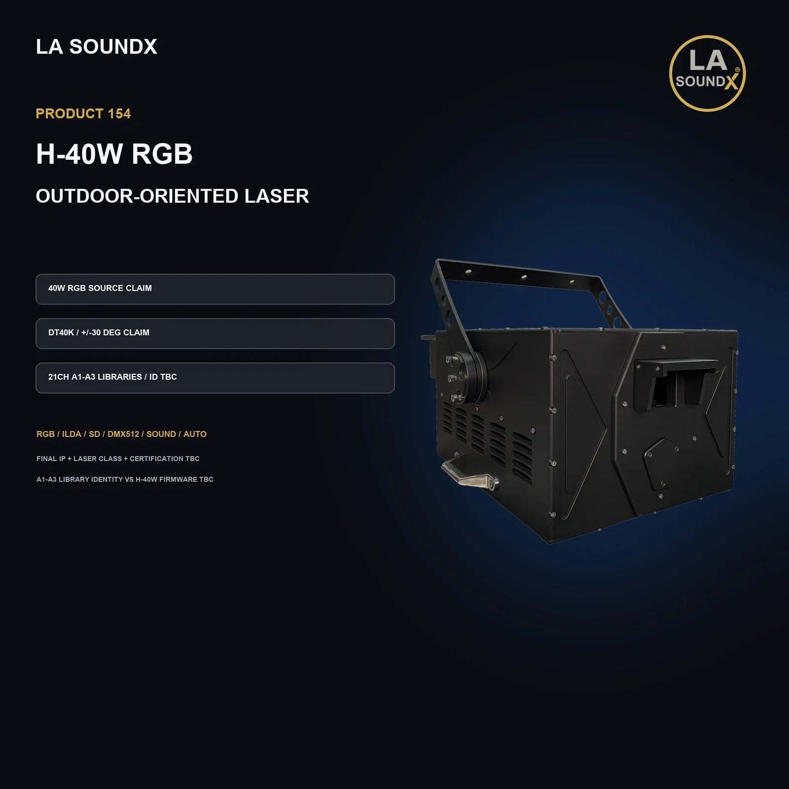 LA SOUNDX H 40W RGB Laser Light product image 02 delivery 154