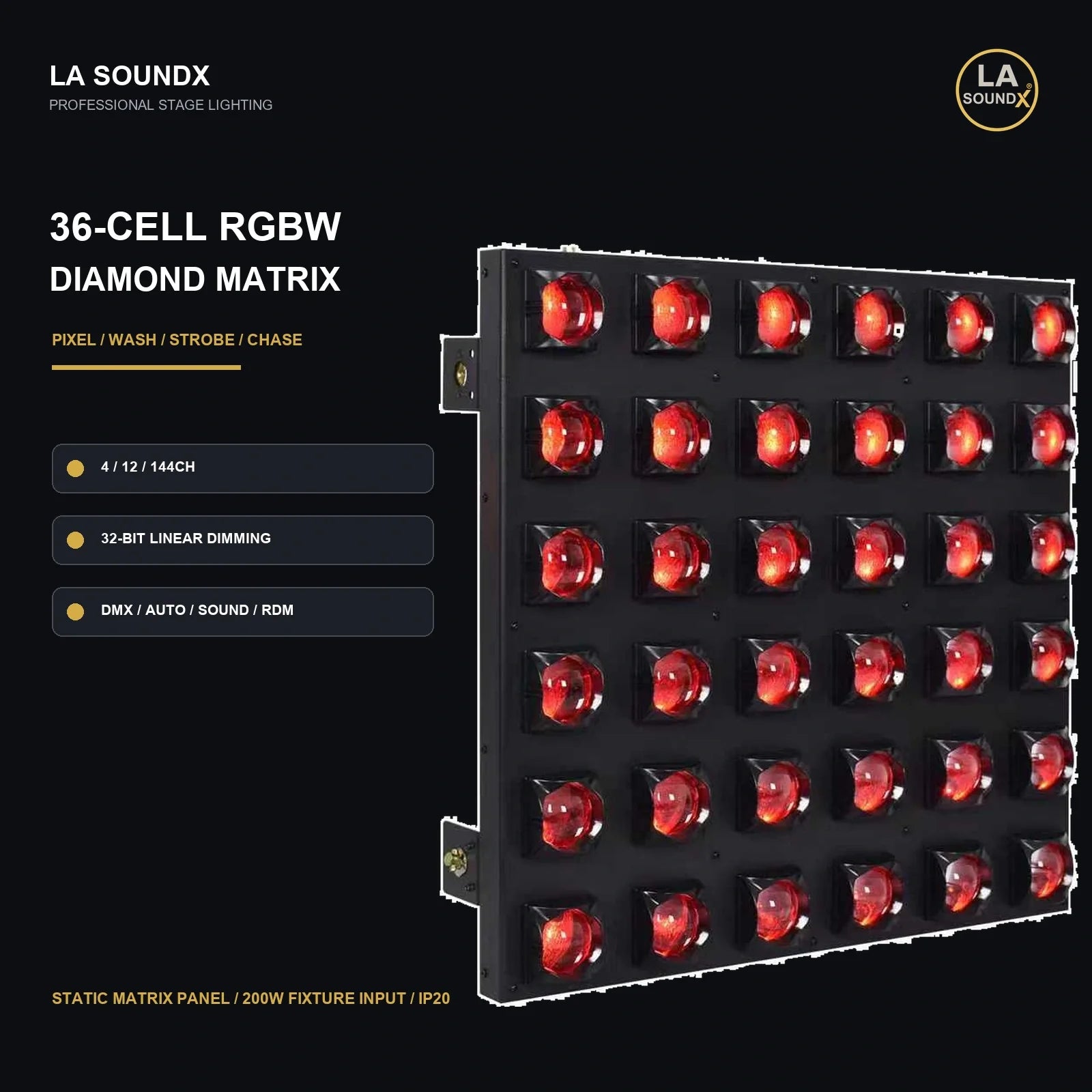 LA SOUNDX 36-Cell RGBW Diamond Matrix - Youth Edition product image 02 delivery 027