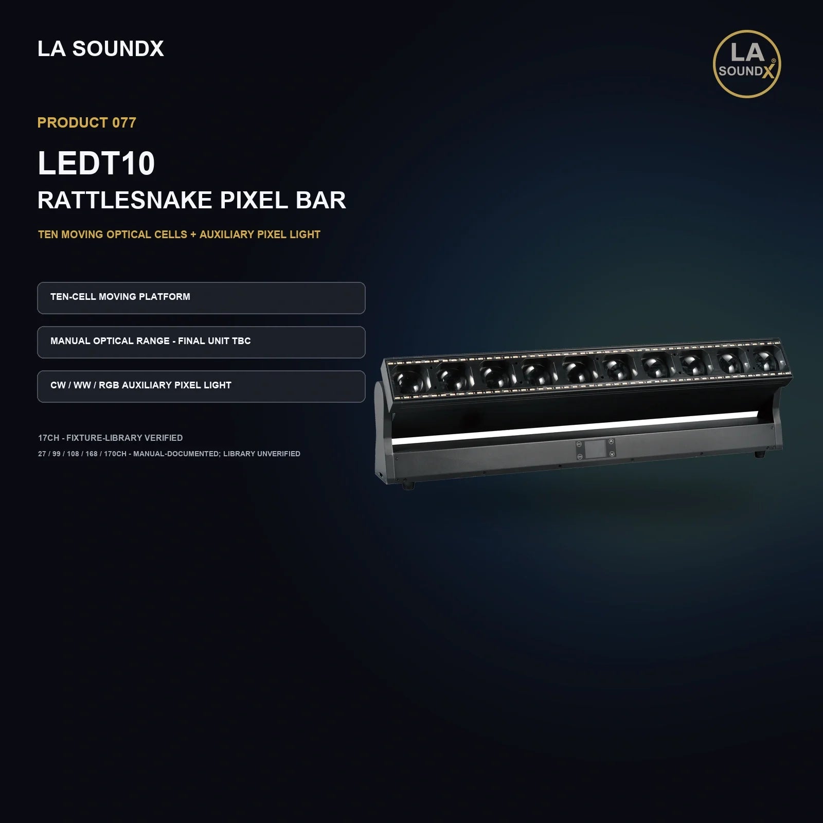 LA SOUNDX LEDT10 / 1060 Rattlesnake Moving Pixel Bar product image 02 delivery 077