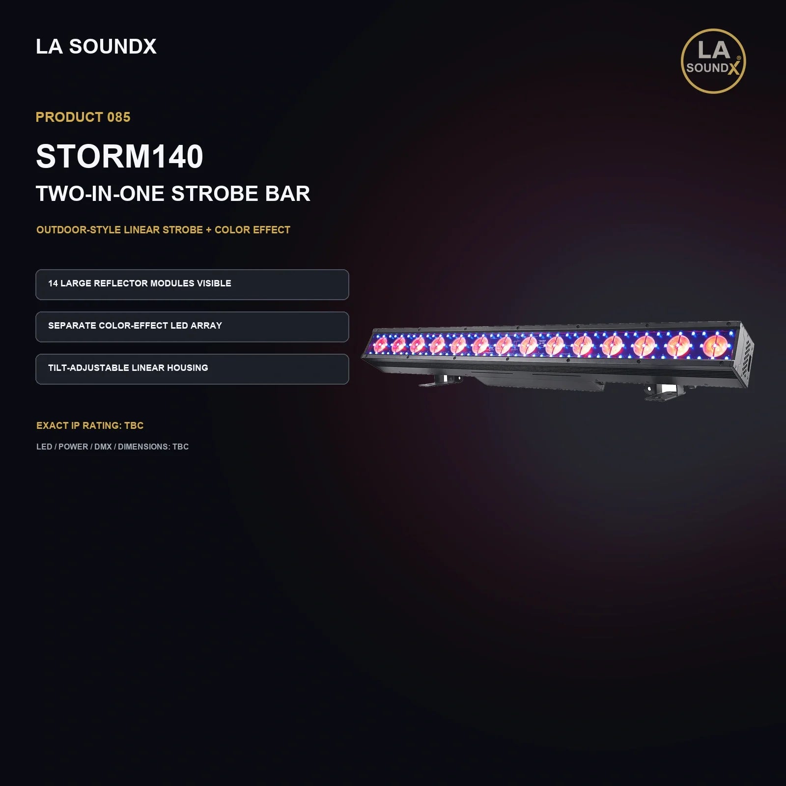 LA SOUNDX STORM140 Outdoor Two in One Strobe Bar product image 02 delivery 085