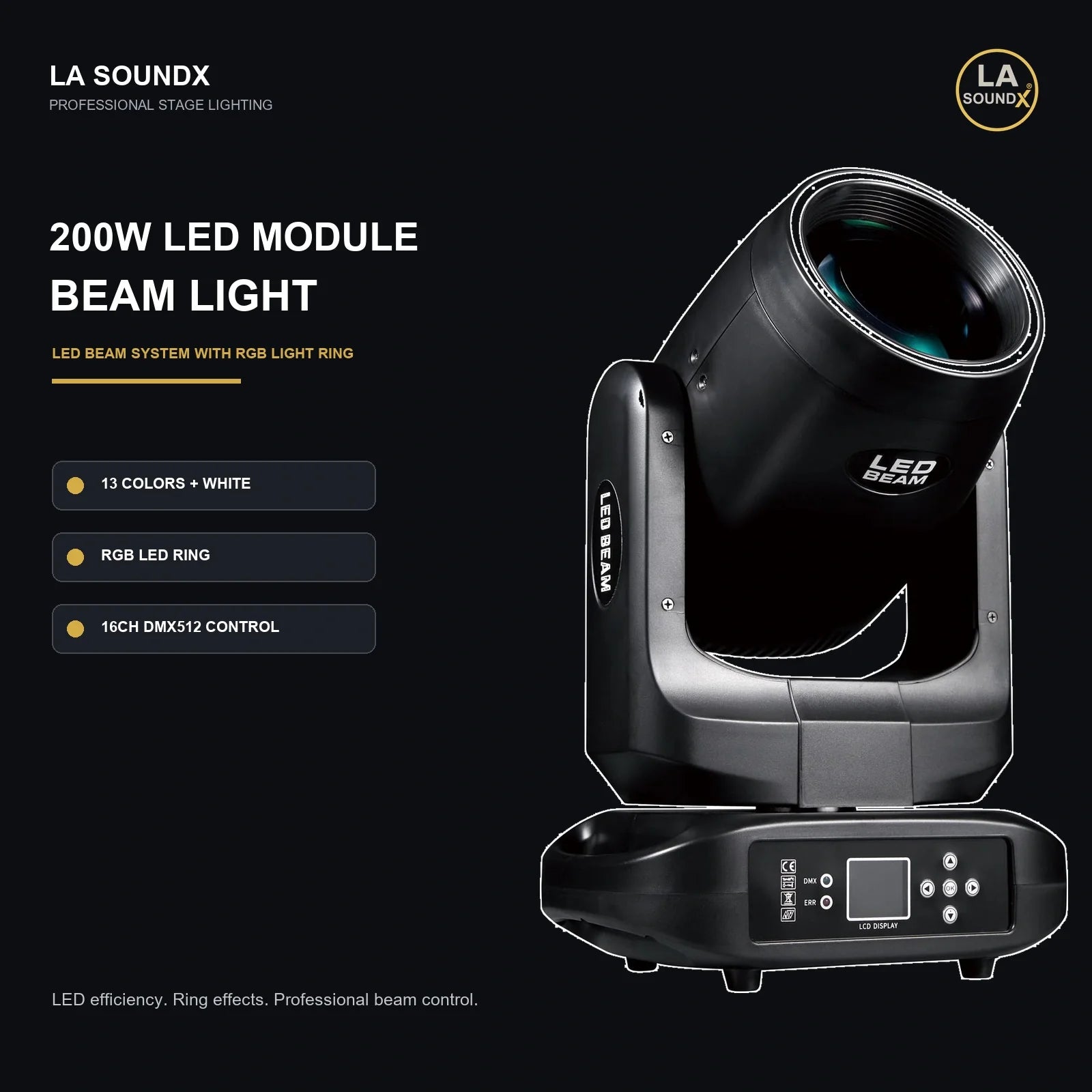 LA SOUNDX 200W LED Module Beam Light with RGB Ring product image 02 delivery 011