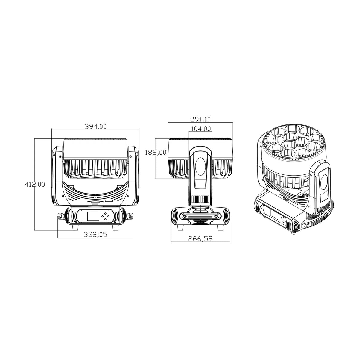 LA SOUNDX WASH1240 12 x 40W RGBW Zoom Moving Head product image 06 delivery 098