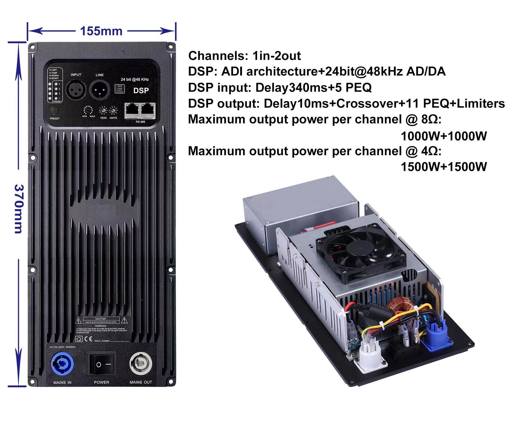 115XT HiQ  Active-M115Q Active Stage monitor, 2-way, single 15″ LF