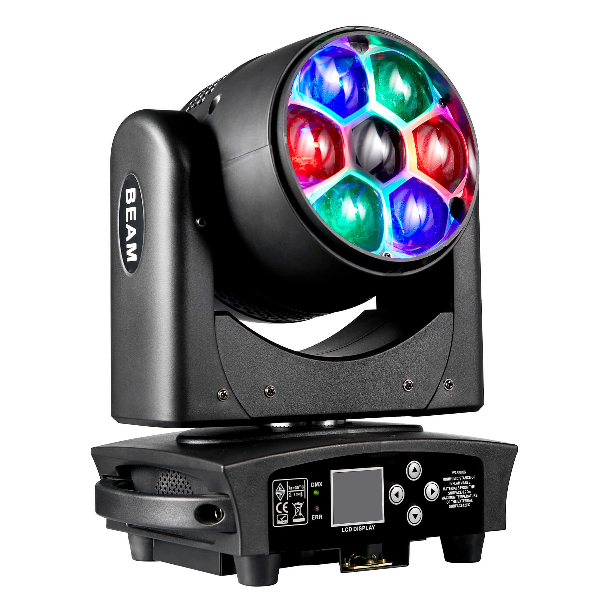 7x25W  Moving Head Dyed Flash Circle Control Focus Stage Lighting