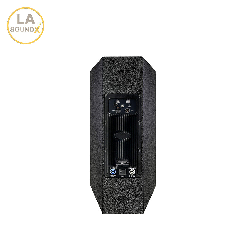 LA SOUNDX V210PF Active Dual 10-Inch 3-Way Powered Point Source Loudspeaker 75° Coverage for Touring & Installed PA Audio