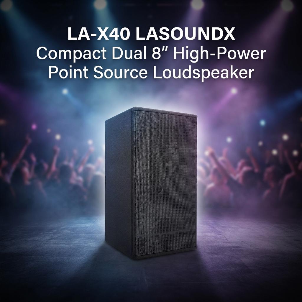 LA-X40 LASOUNDX Compact Dual 8” High-Power Point Source Loudspeaker