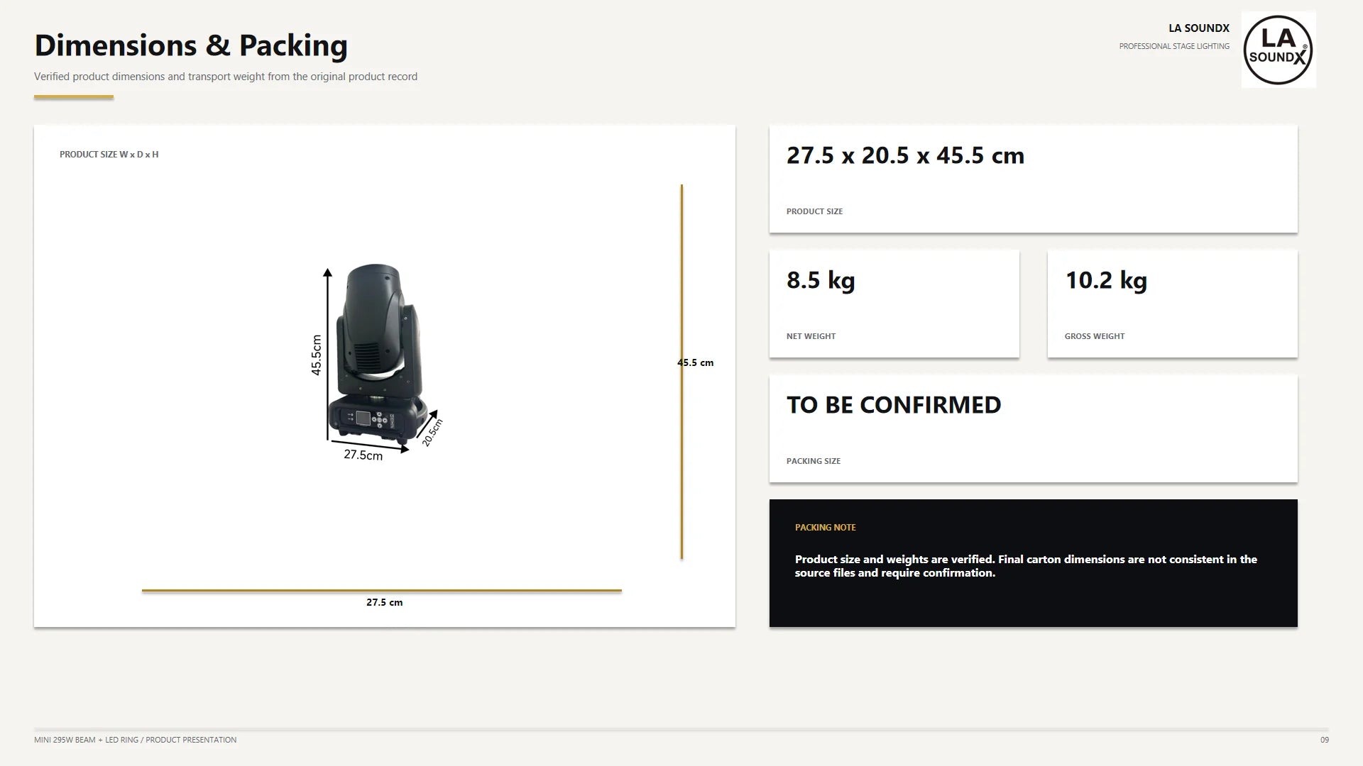Mini 295W Moving Head Beam + LED Ring
