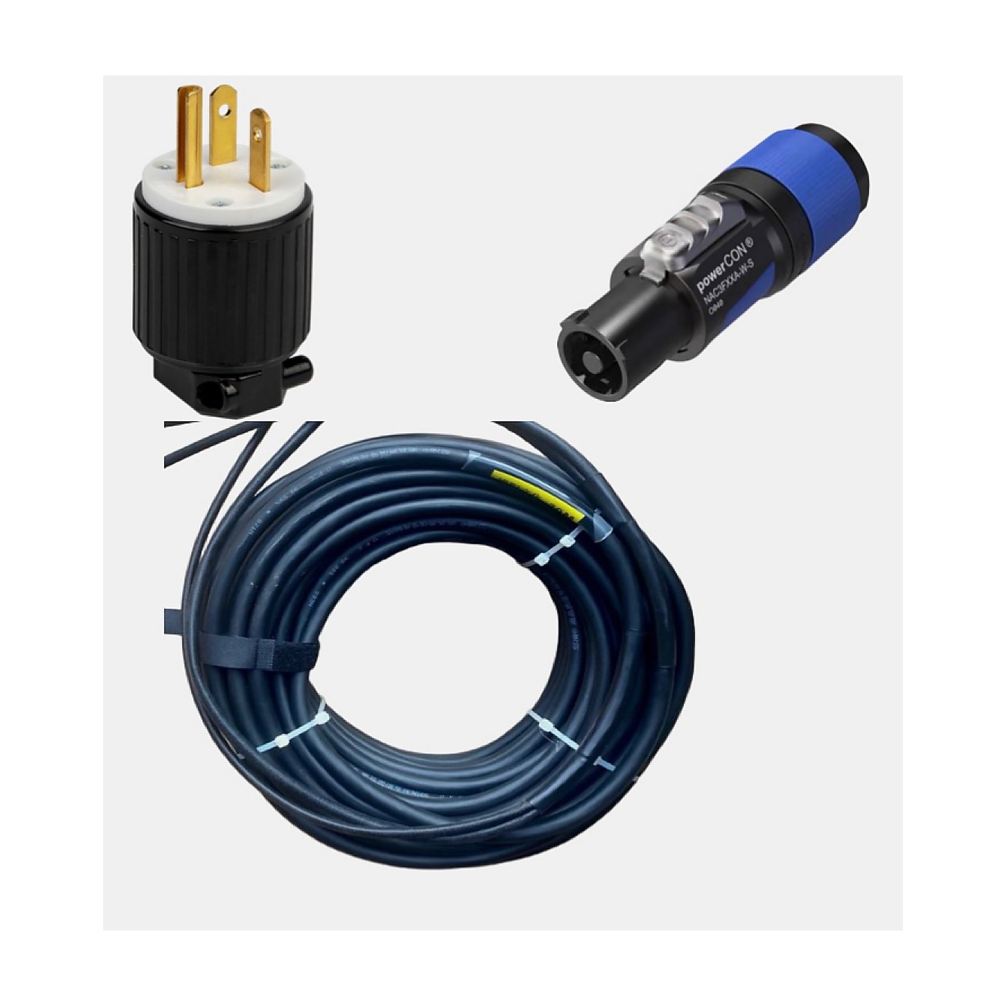 US20A-PCON-3x4-25M - NEMA 5-20P to PowerCON (Blue) Heavy Duty Power Cable product image