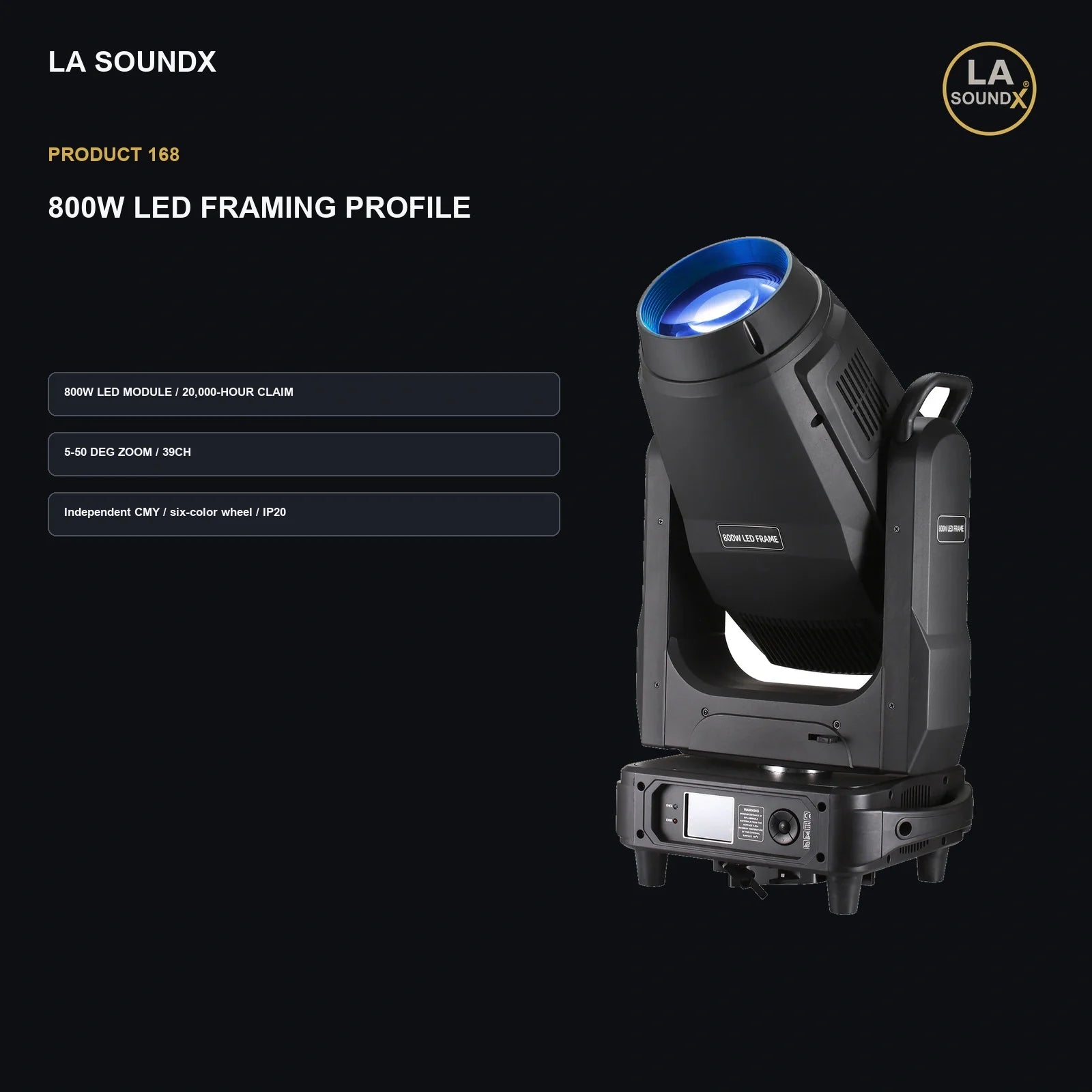 LA SOUNDX 800W LED Framing Profile Moving Head product image 02 delivery 168