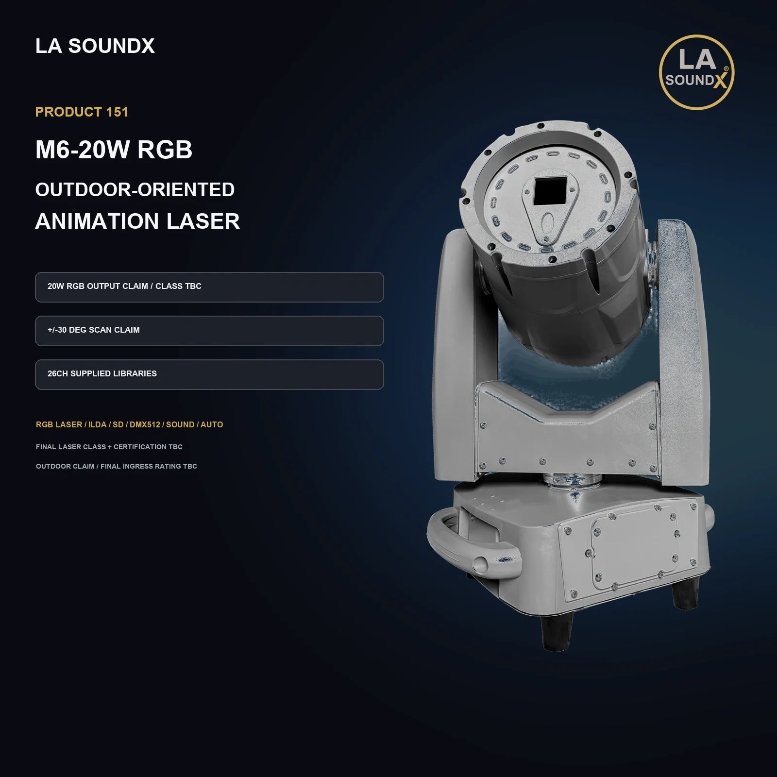 LA SOUNDX M6 20W RGB Outdoor Laser product image 02 delivery 151