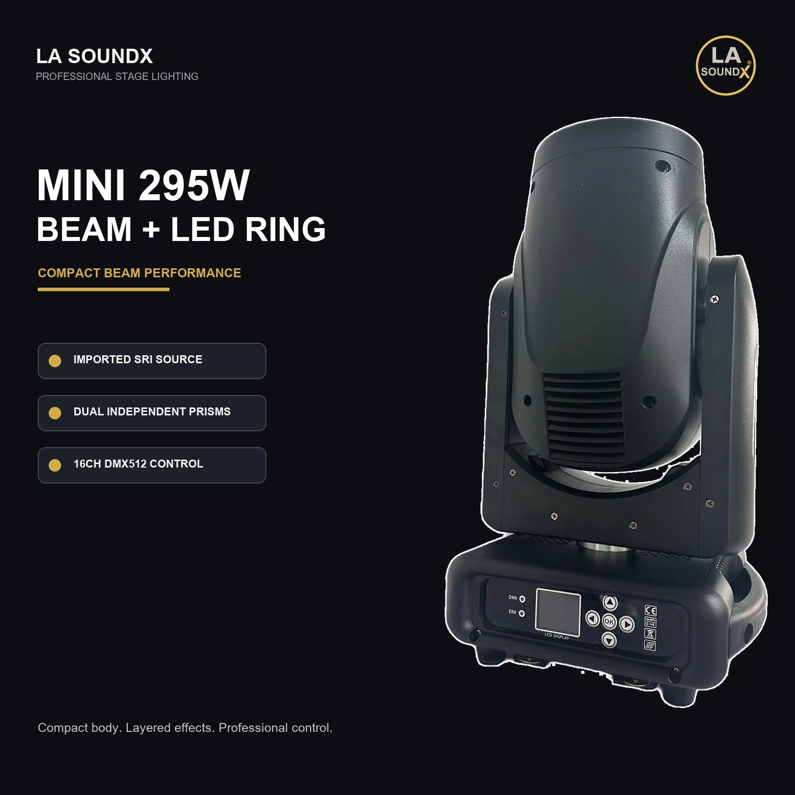 Mini 295W Moving Head Beam + LED Ring