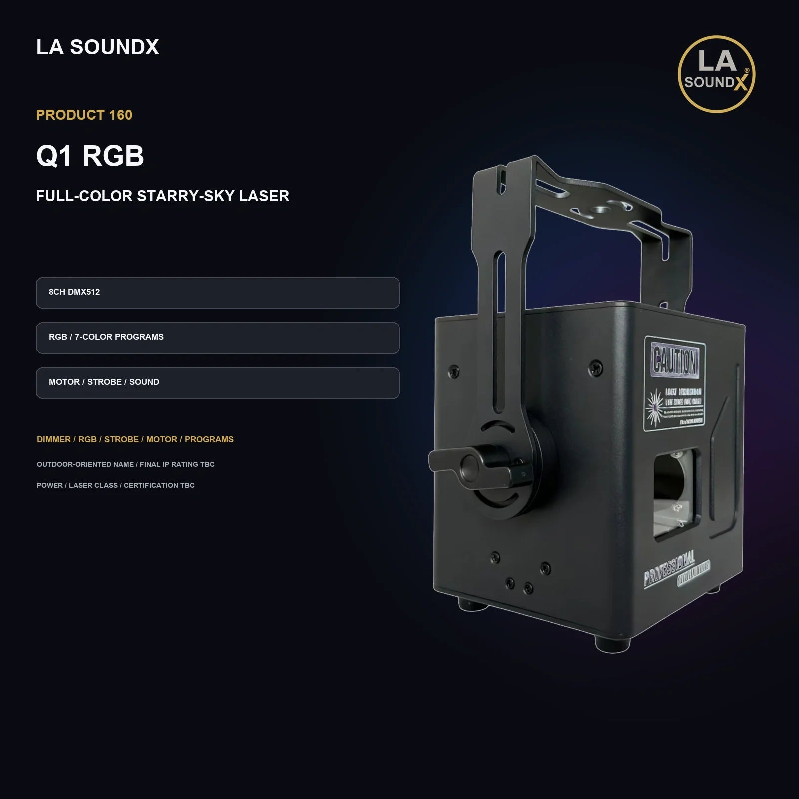 LA SOUNDX Q1 Full Color Starry Sky Laser product image 02 delivery 160
