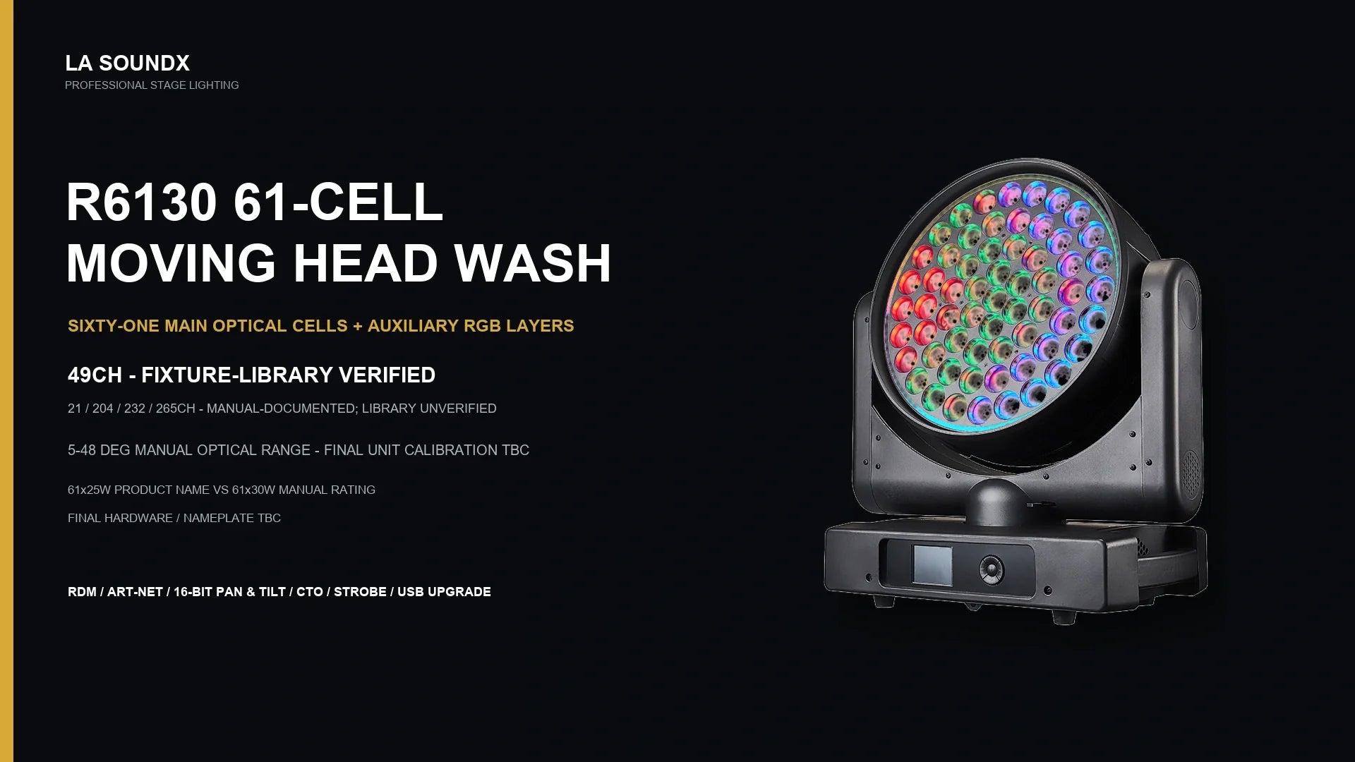 LA SOUNDX R6130 / 61-cell moving-head wash product image 02 delivery 118