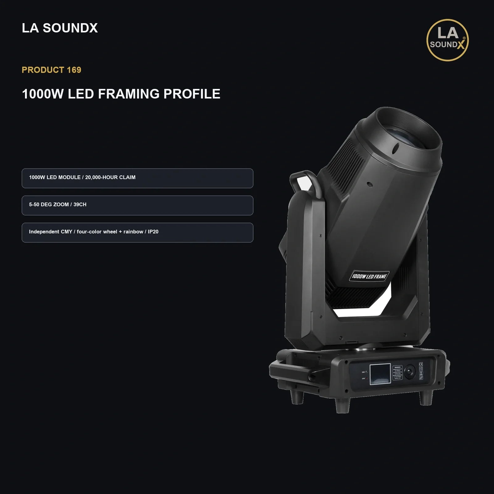 LA SOUNDX 1000W LED Framing Profile Moving Head product image 02 delivery 169