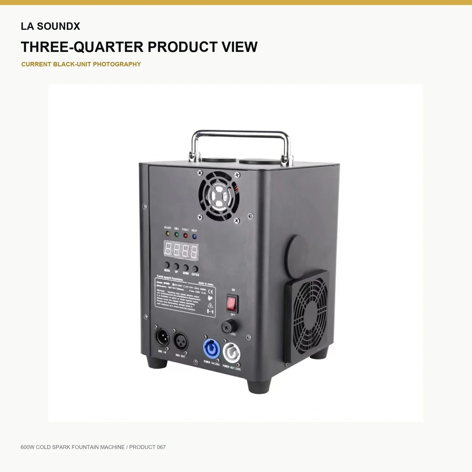 LA SOUNDX 600W Cold Spark Fountain Machine product image 03 delivery 067