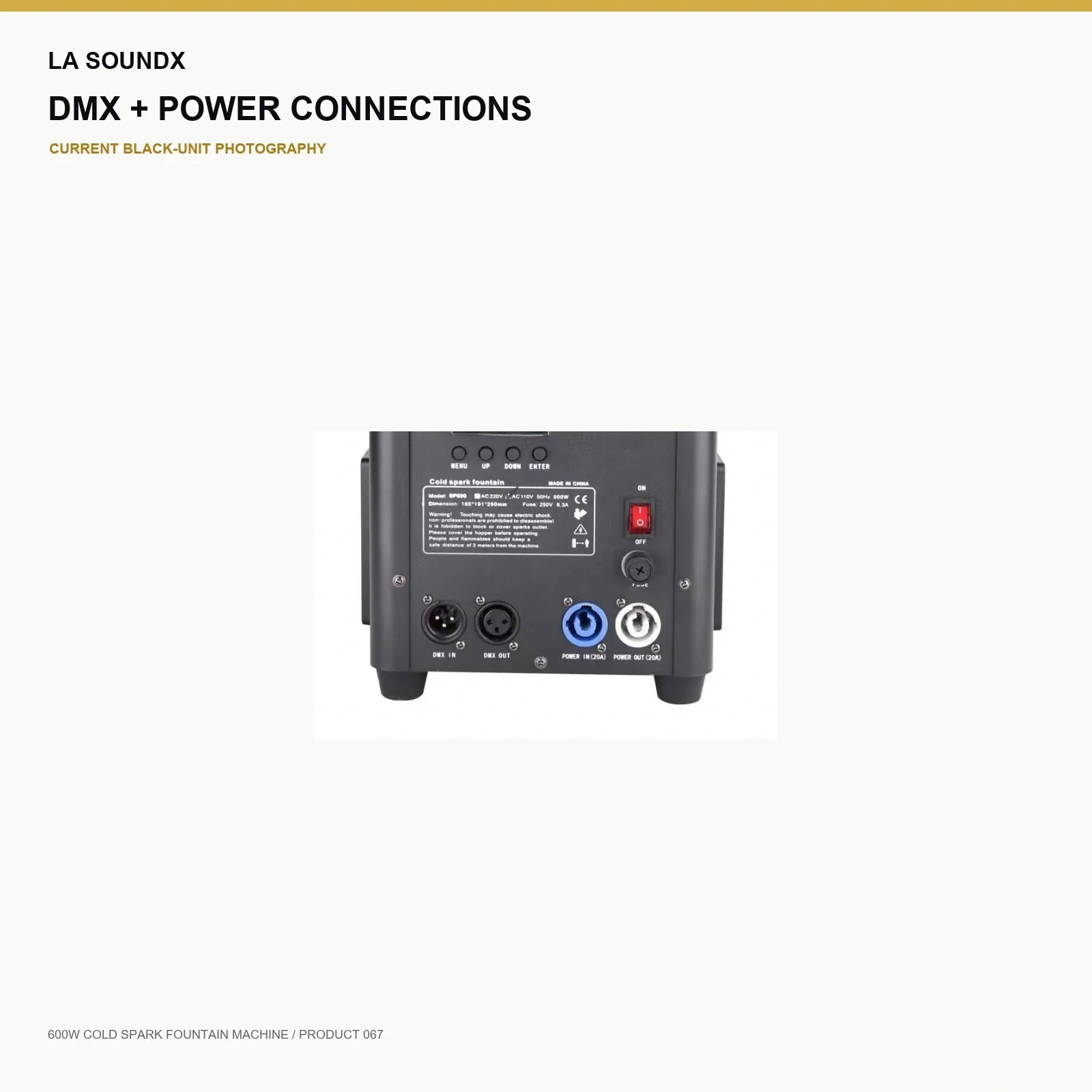 LA SOUNDX 600W Cold Spark Fountain Machine product image 05 delivery 067