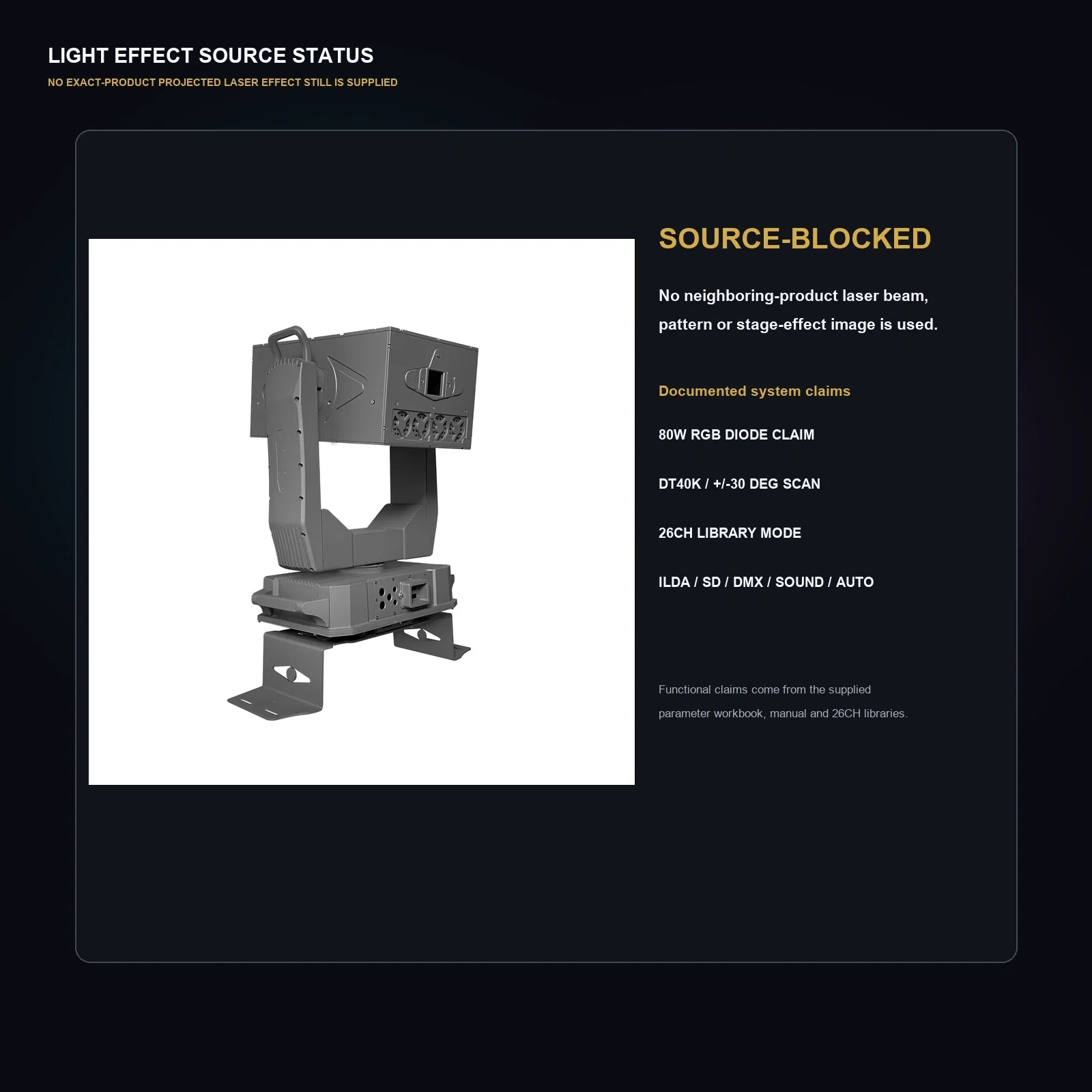 LA SOUNDX M1 80W RGB Moving Head Laser product image 07 delivery 144
