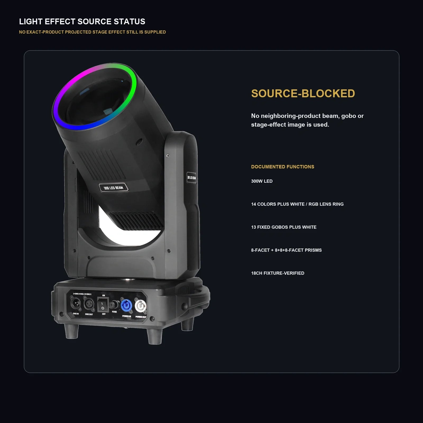 LA SOUNDX 300W LED Beam Moving Head with RGB Ring product image 07 delivery 171