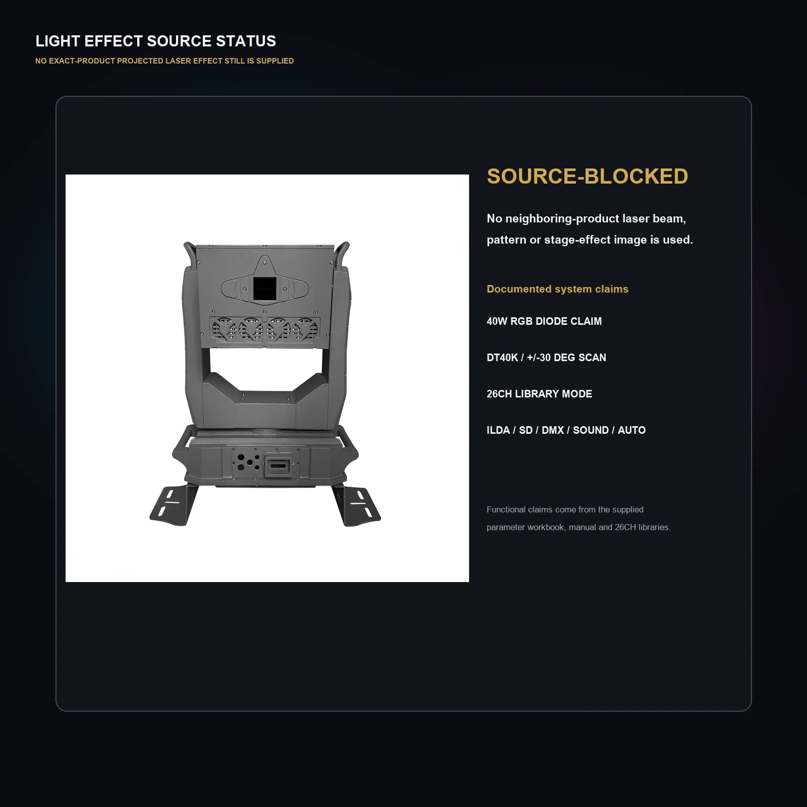 LA SOUNDX M1 40W RGB Moving Head Laser Light product image 07 delivery 152