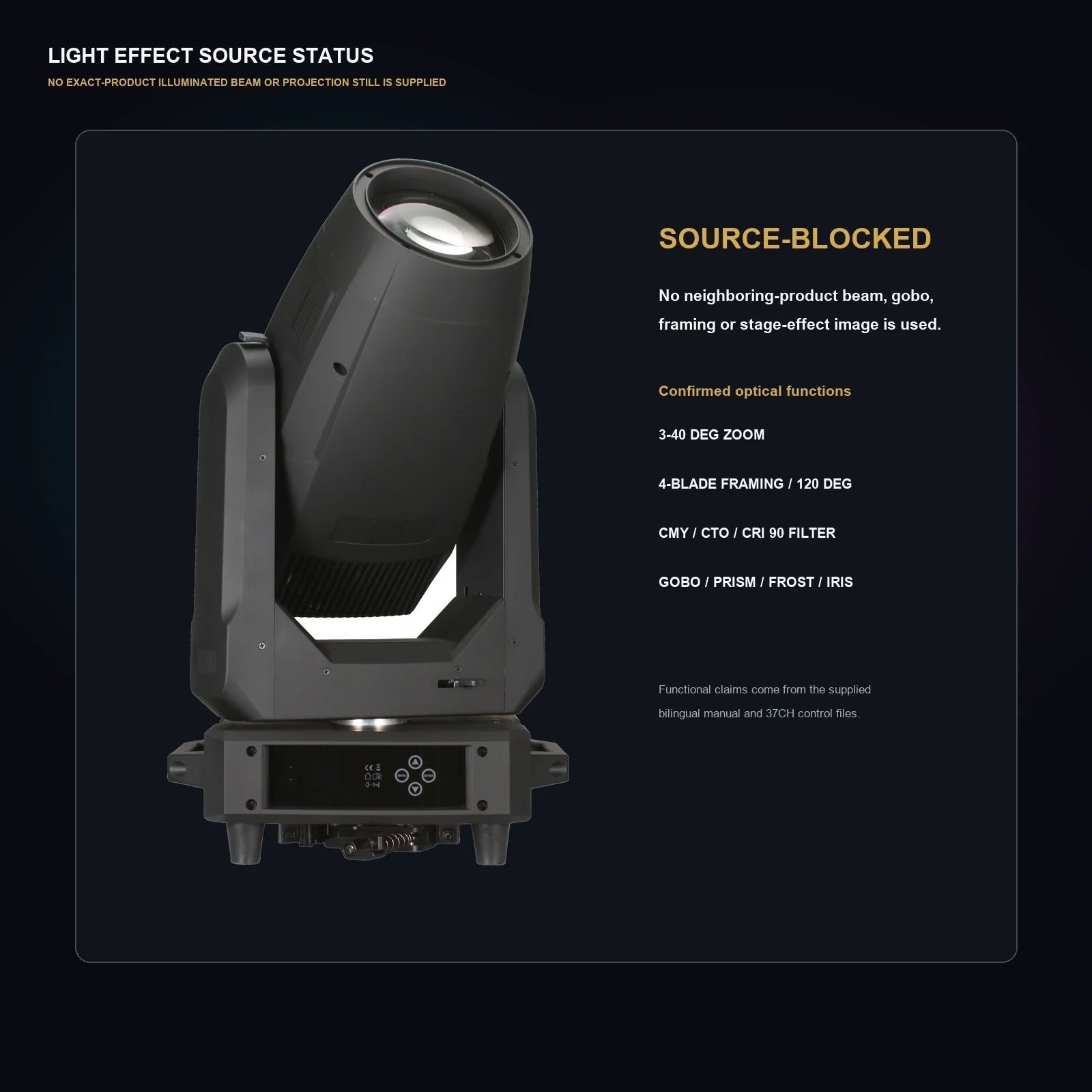 LA SOUNDX 600W LED Profile Framing Moving Head product image 07 delivery 137