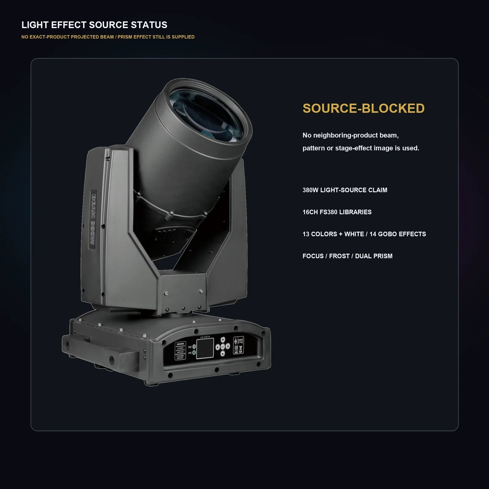LA SOUNDX FS380 380W Beam Moving Head product image 07 delivery 163