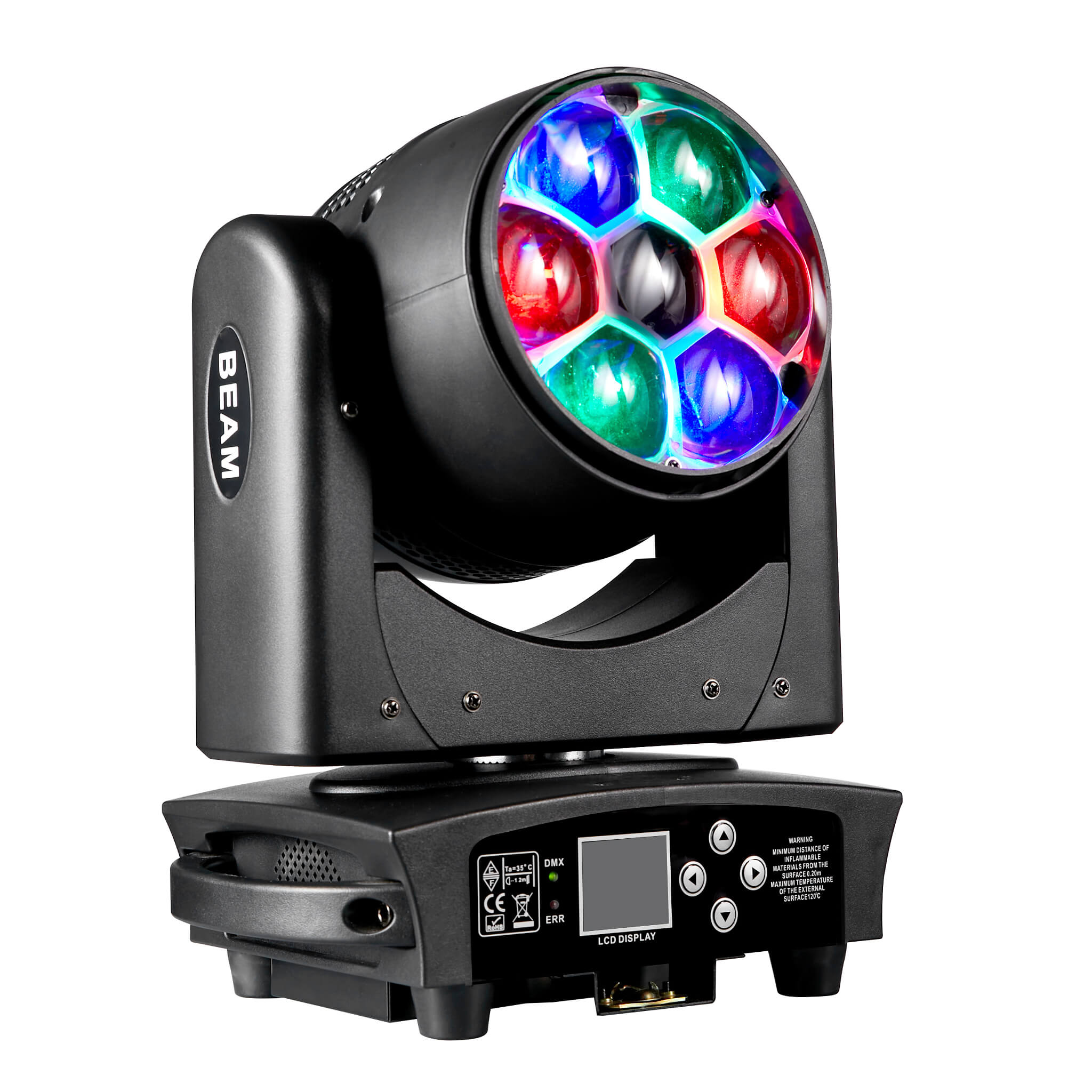 7x25W  Moving Head Dyed Flash Circle Control Focus Stage Lighting